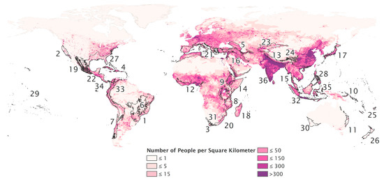 Land | Free Full-Text | Changes in Human Population Density and ...