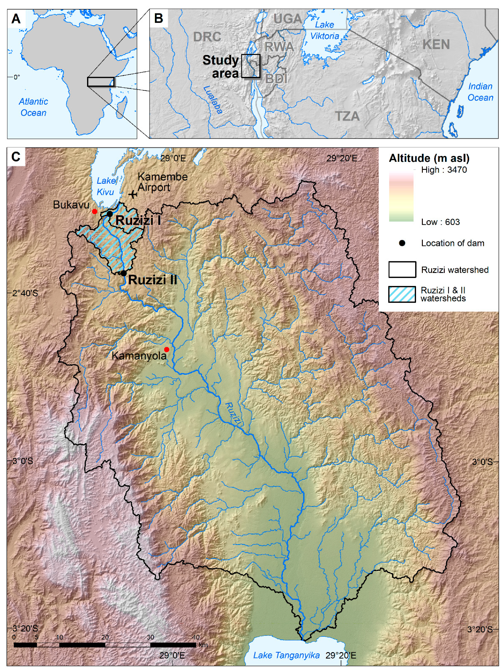 Land | Free Full-Text | Quantification of Erosion in Selected Catchment  Areas of the Ruzizi River (DRC) Using the (R)USLE Model