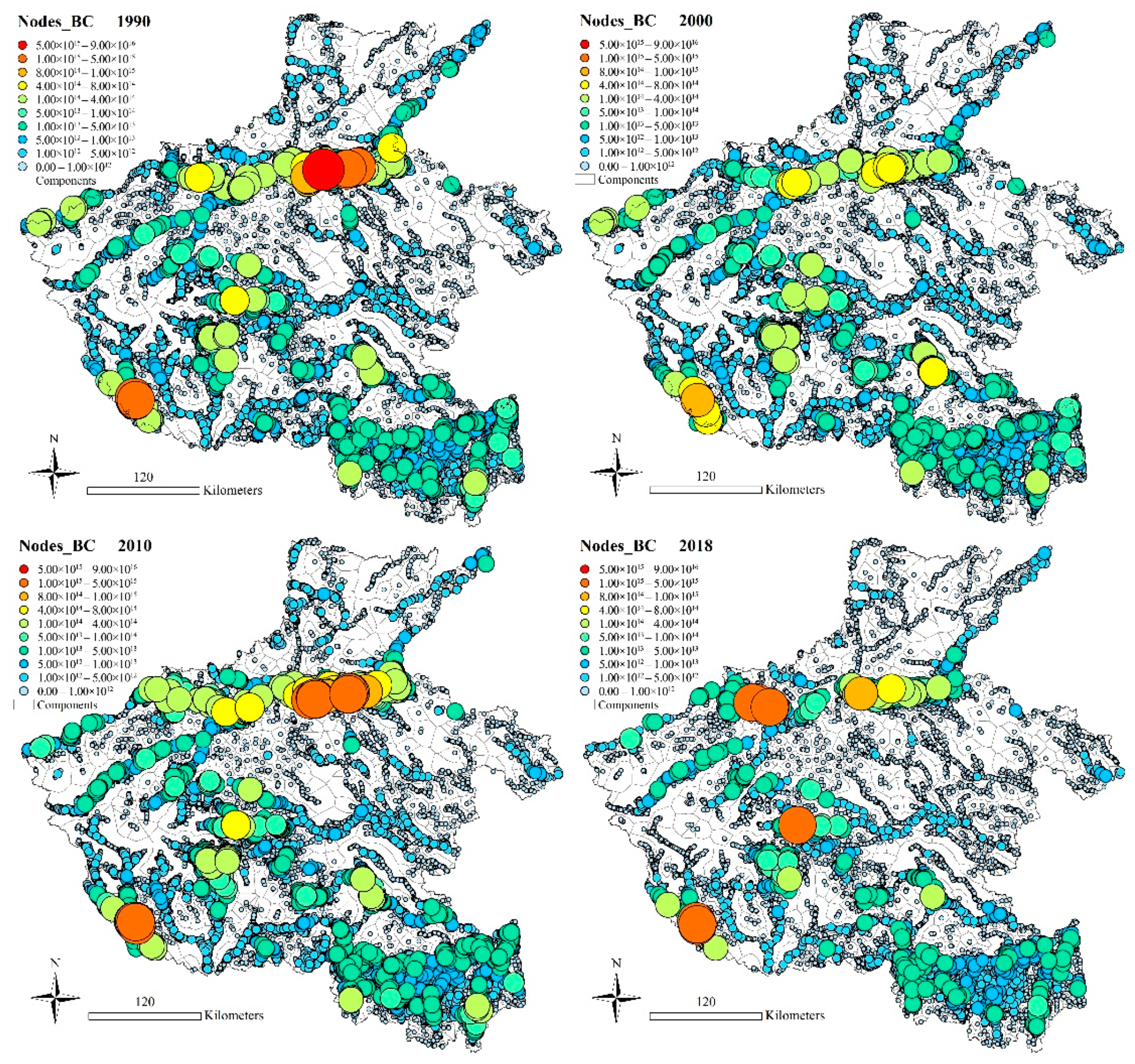 Land | Free Full-Text | Measuring Dynamic Changes in the Spatial Pattern  and Connectivity of Surface Waters Based on Landscape and Graph Metrics: A  Case Study of Henan Province in Central China