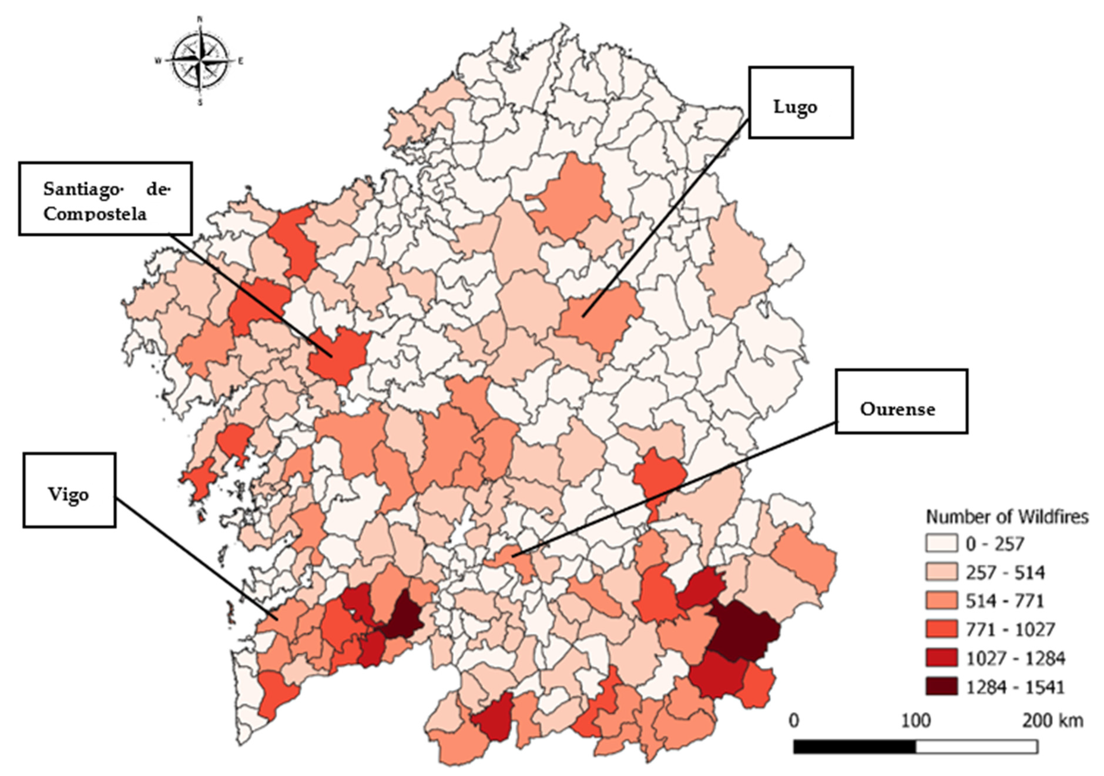Land | Free Full-Text | Vulnerability Variables and Their Effect on  Wildfires in Galicia (Spain). A Panel Data Analysis