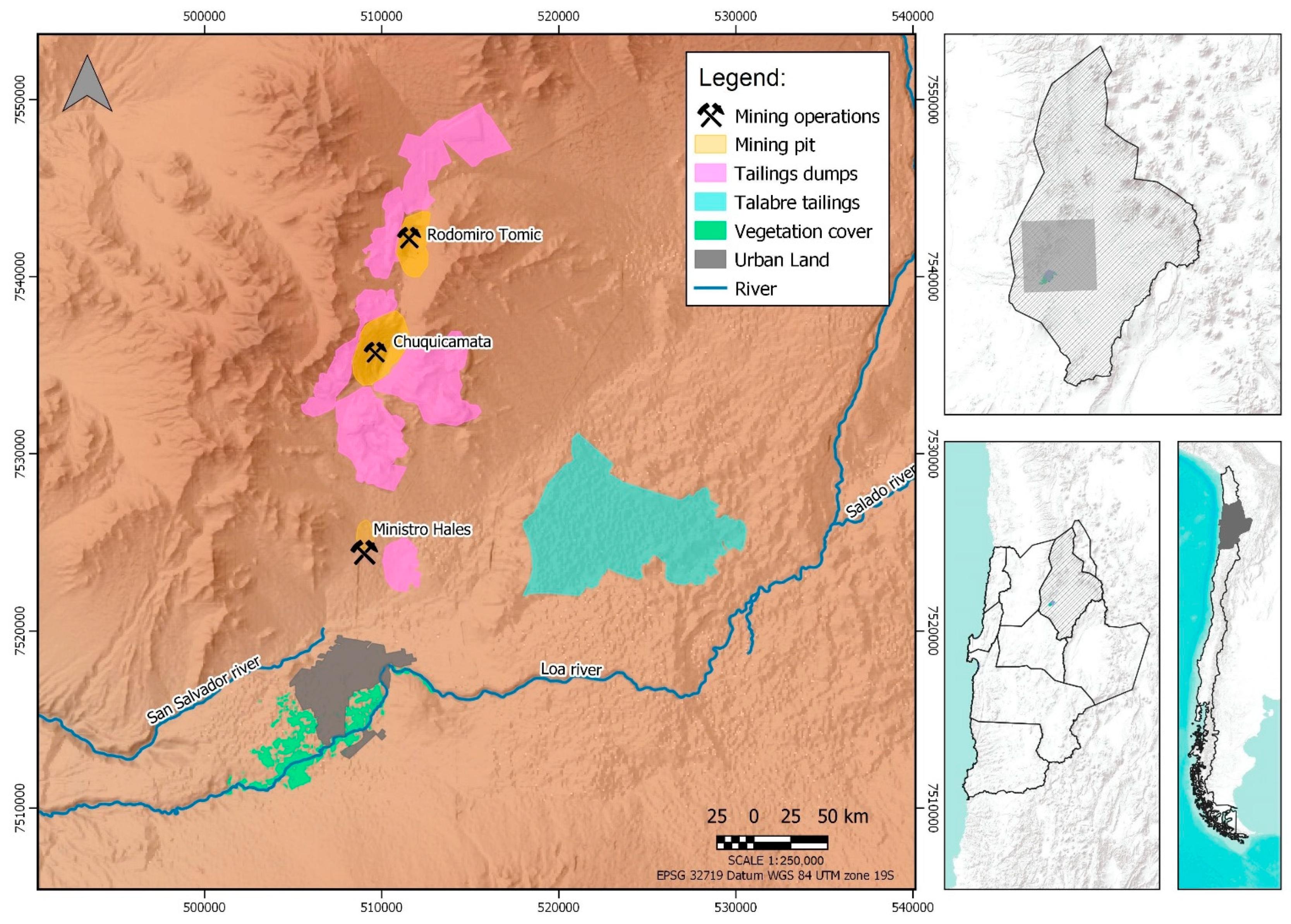 Land | Free Full-Text | Mining, Urban Growth, and Agrarian Changes in the  Atacama Desert: The Case of the Calama Oasis in Northern Chile