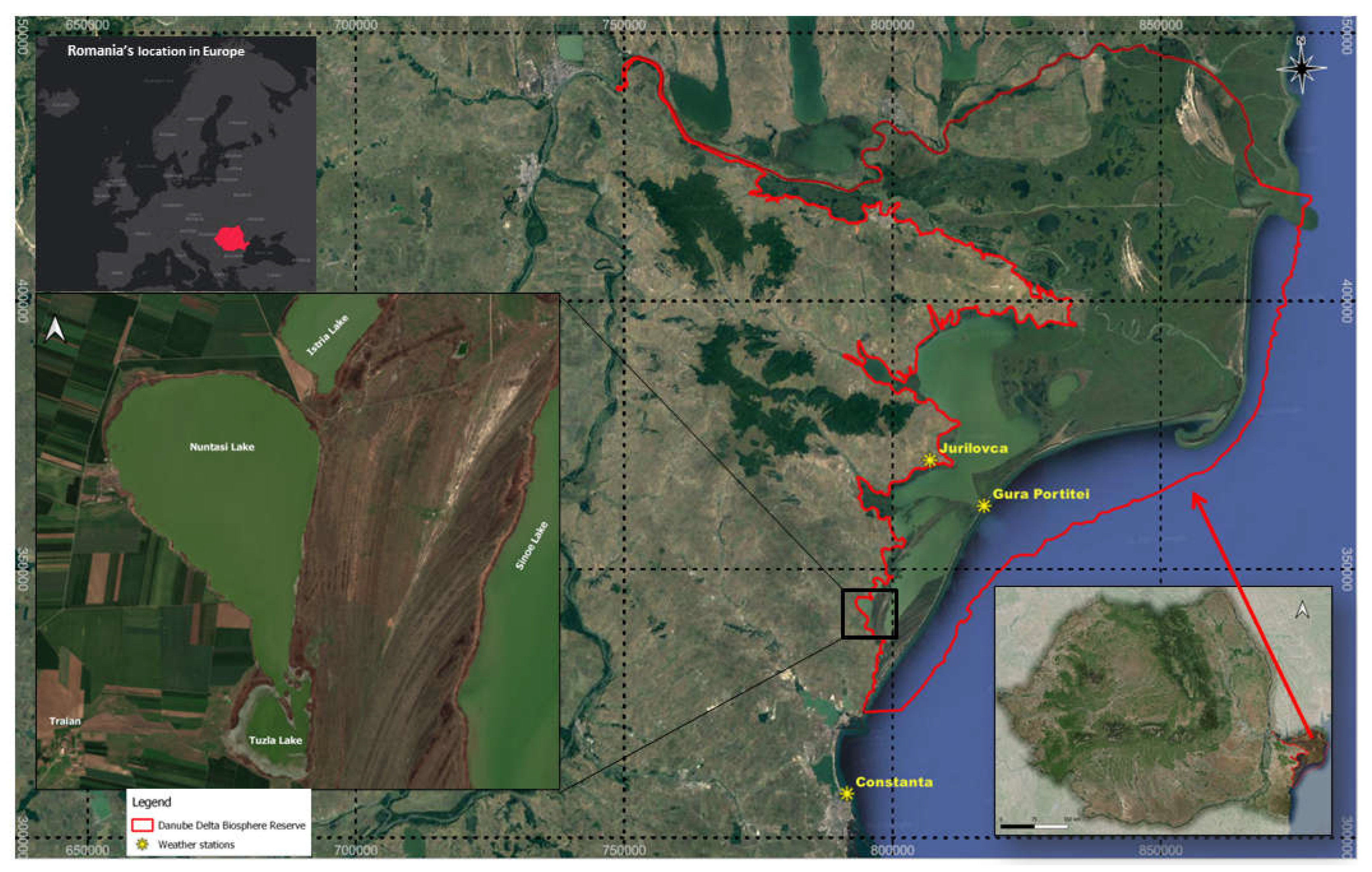 Land | Free Full-Text | Severe Drought Monitoring by Remote Sensing Methods  and Its Impact on Wetlands Birds Assemblages in Nunta&#537;i and Tuzla  Lakes (Danube Delta Biosphere Reserve) | HTML