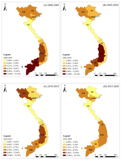 Land | Free Full-Text | Temporal and Spatial Evolution Characteristics ...