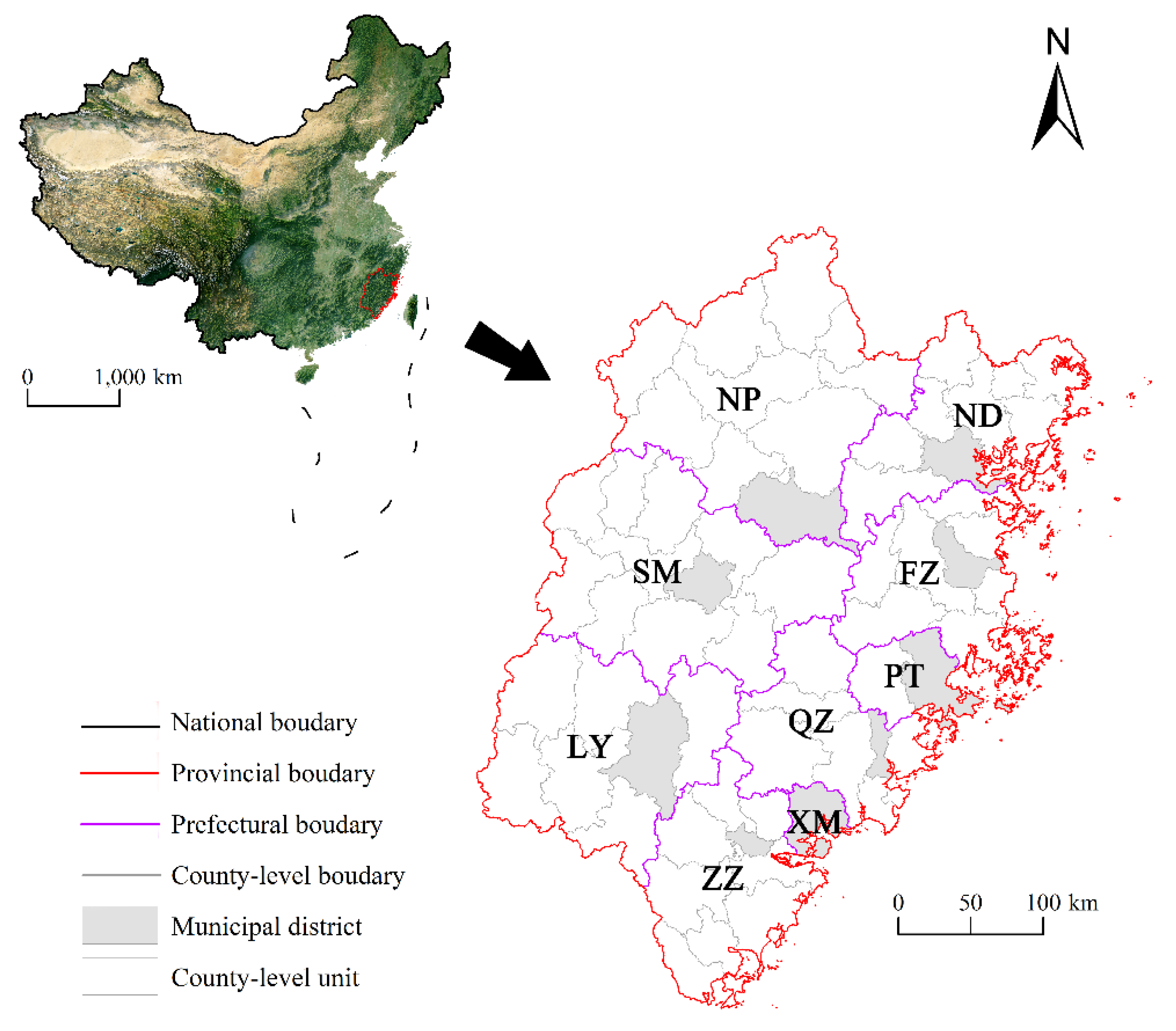 Spatial distribution of CESs important values in Ansai County