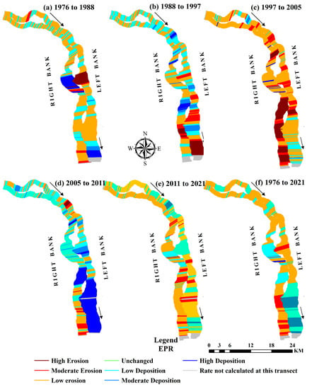 Methods for calculating total bankline change (E) in Arc GIS