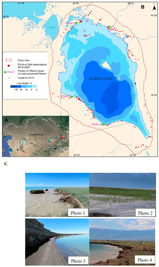 Land | Free Full-Text | Assessment of the Vulnerability of the Coast of Lake  Alakol to Modern Geomorphological Processes of Relief Formation