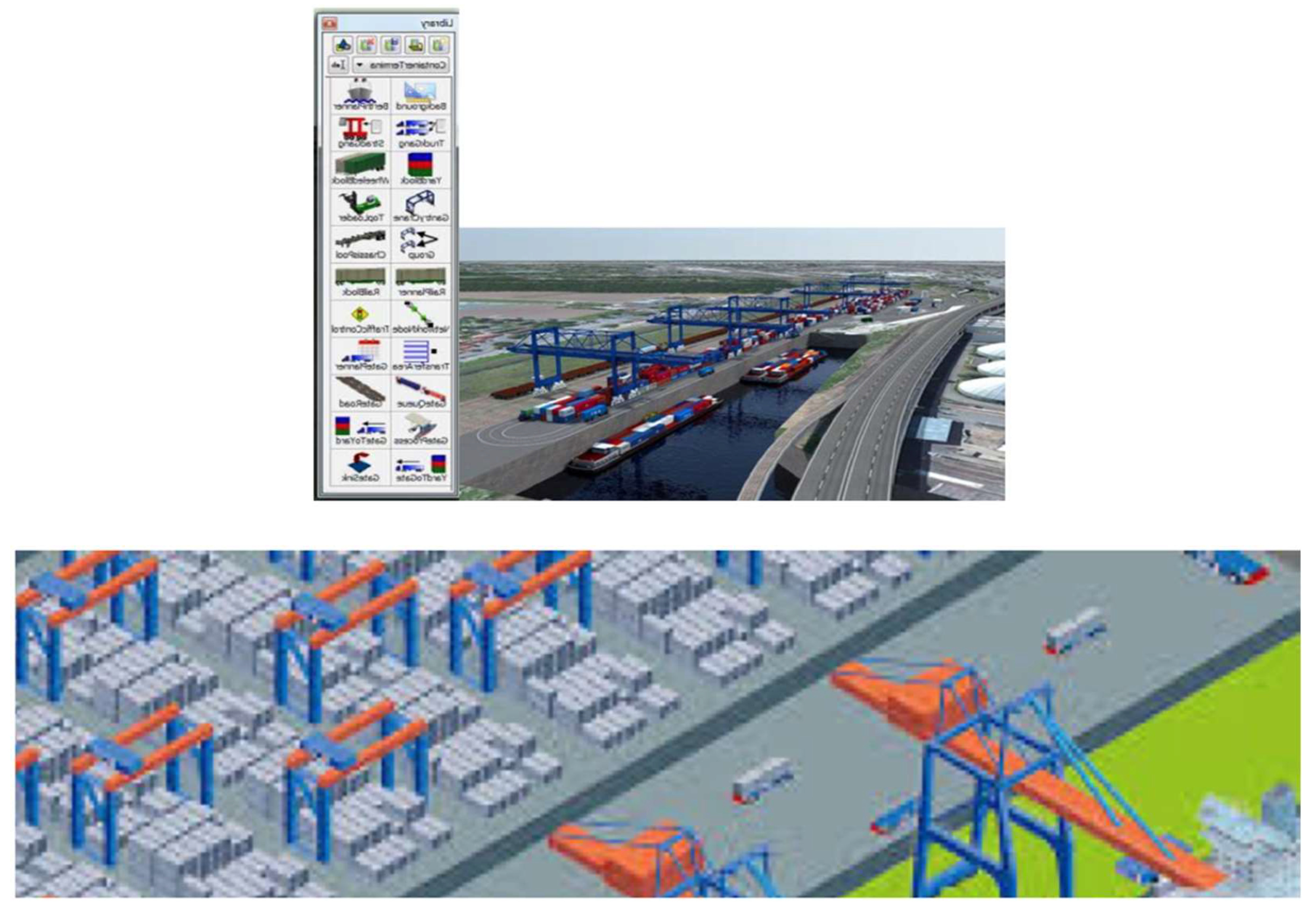 The ARENA simulation model for maritime container terminal