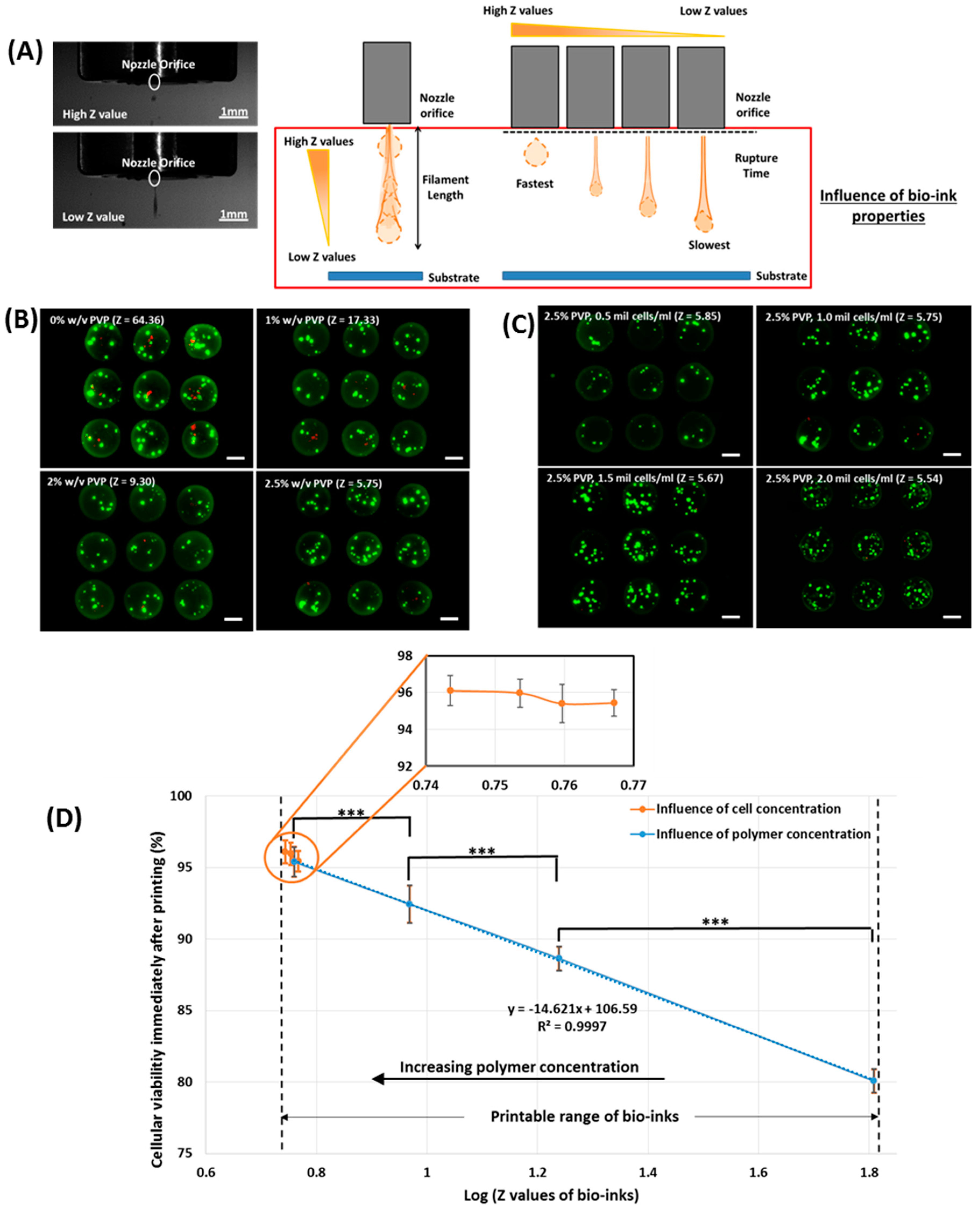 Materials Free Full Text Polyvinylpyrrolidone Based Bio Ink Improves Cell Viability And Homogeneity During Drop On Demand Printing Html