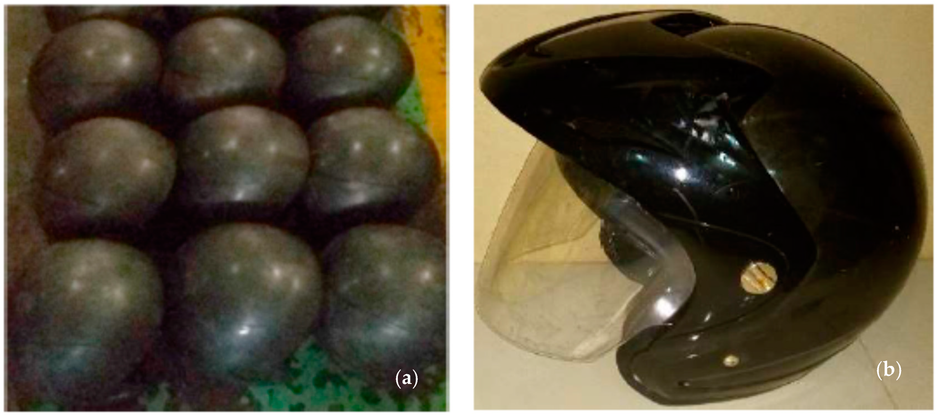 Materials | Free Full-Text | Evaluation of the Performance of Helmet  Prototypes Fabricated from Acrylonitrile Butadiene Styrene Composites  Filled with Natural Resource | HTML