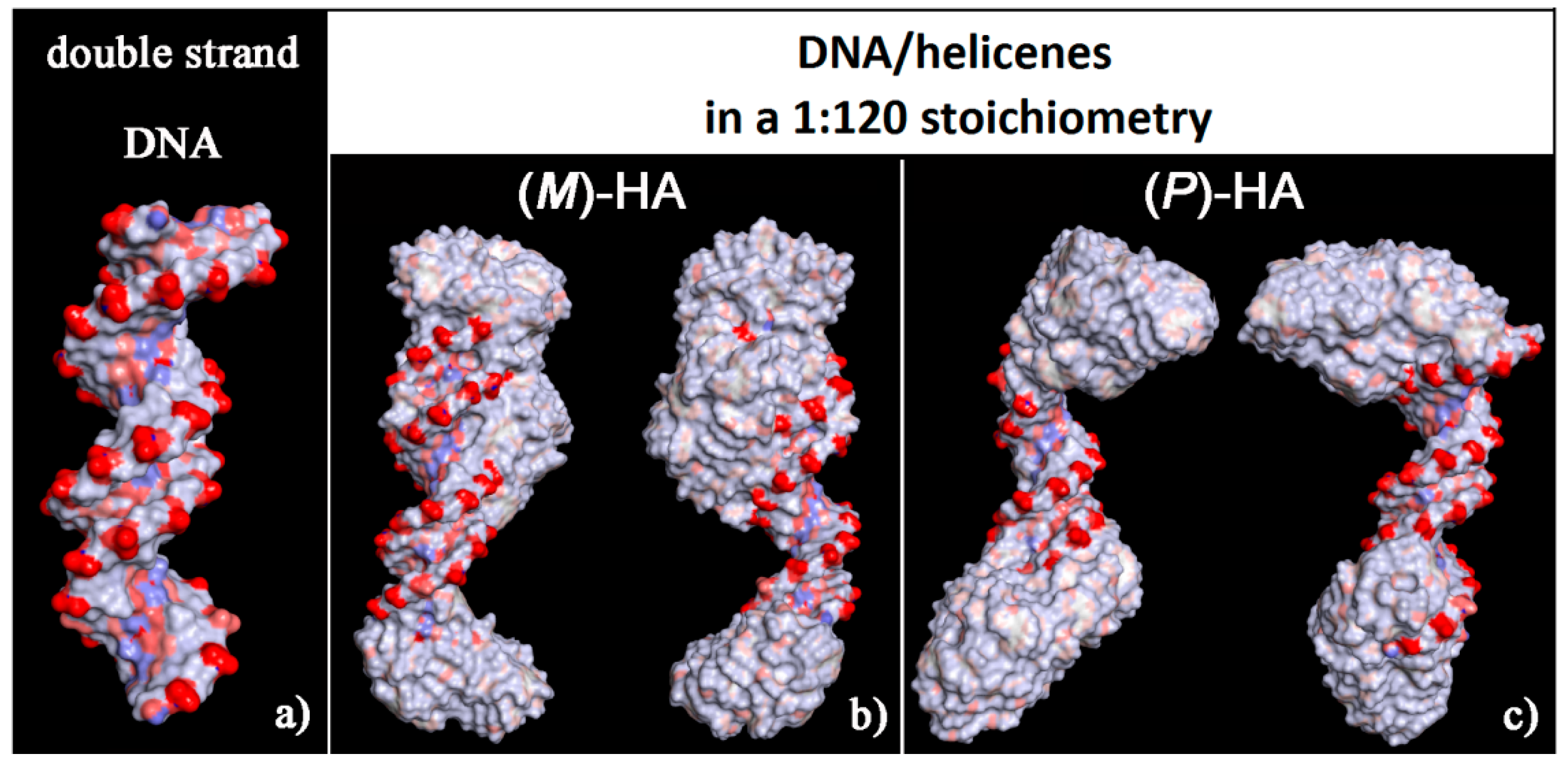 Materials Free Full Text Adsorption Of Chiral 5 Aza 5 Helicenes On Dna Can Modify Its Hydrophilicity And Affect Its Chiral Architecture A Molecular Dynamics Study Html