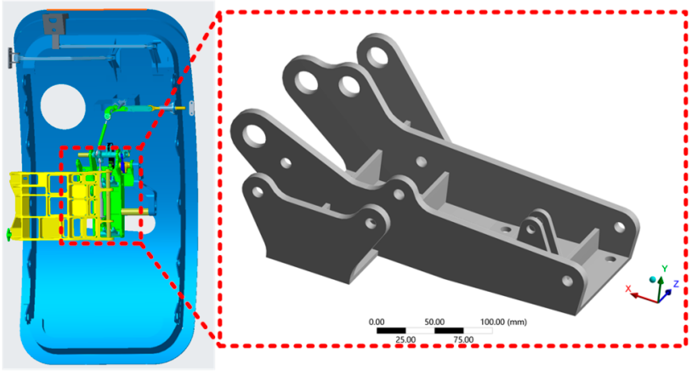 Answered: A bracket, made of steel (oy=220 N/mm2)…