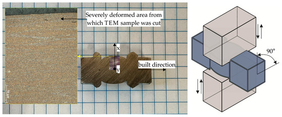 e Shape of samples of the Ale3Mg alloy processed through 10 turns