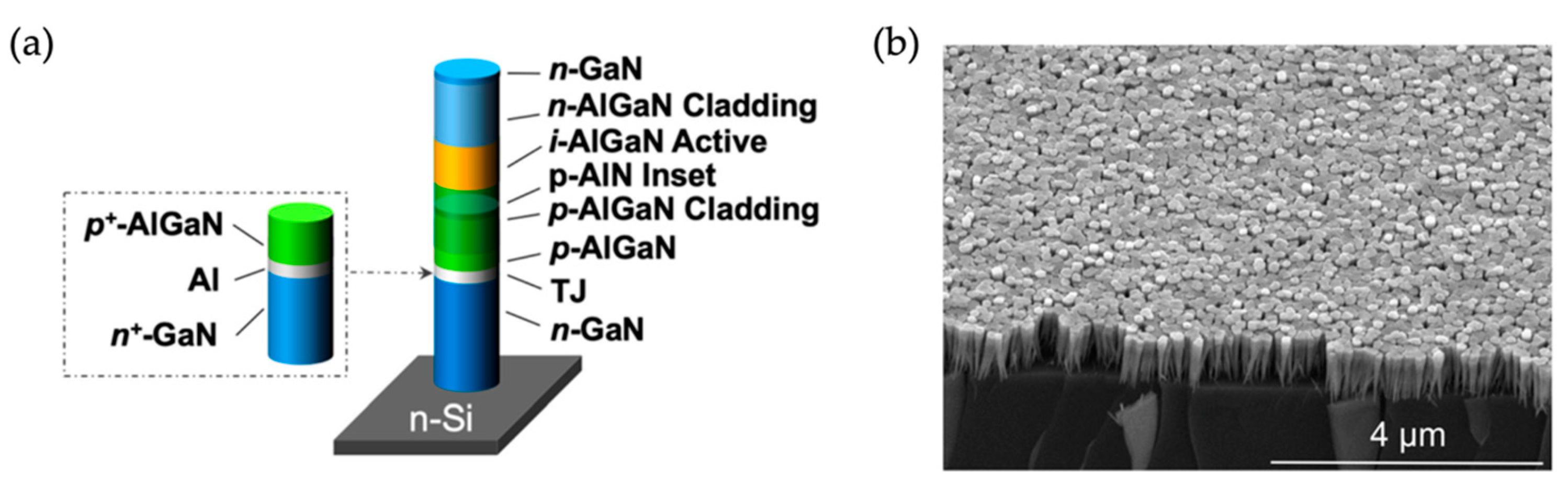 Micromachines | Free Full-Text | AlGaN Nanowires for Ultraviolet  Light-Emitting: Recent Progress, Challenges, and Prospects | HTML