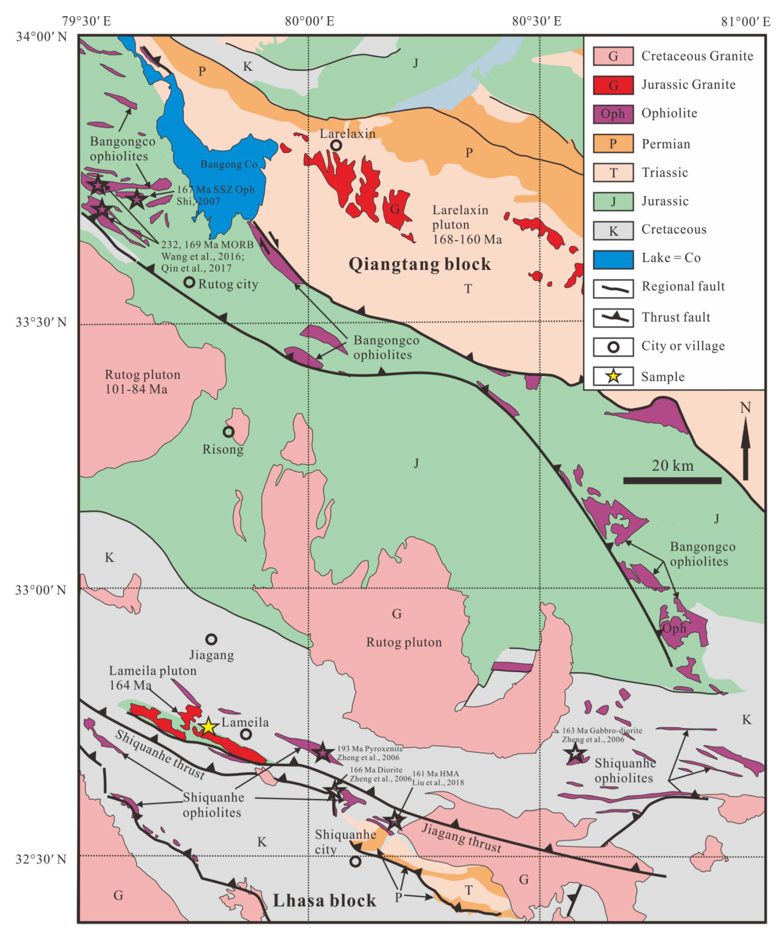 Minerals Free Full Text Dating Oceanic Subduction In The Jurassic Bangong Nujiang Oceanic Arc A Zircon U Pb Age And Lu Hf Isotopes And Al In Hornblende Barometry Study Of The Lameila Pluton In Western Tibet