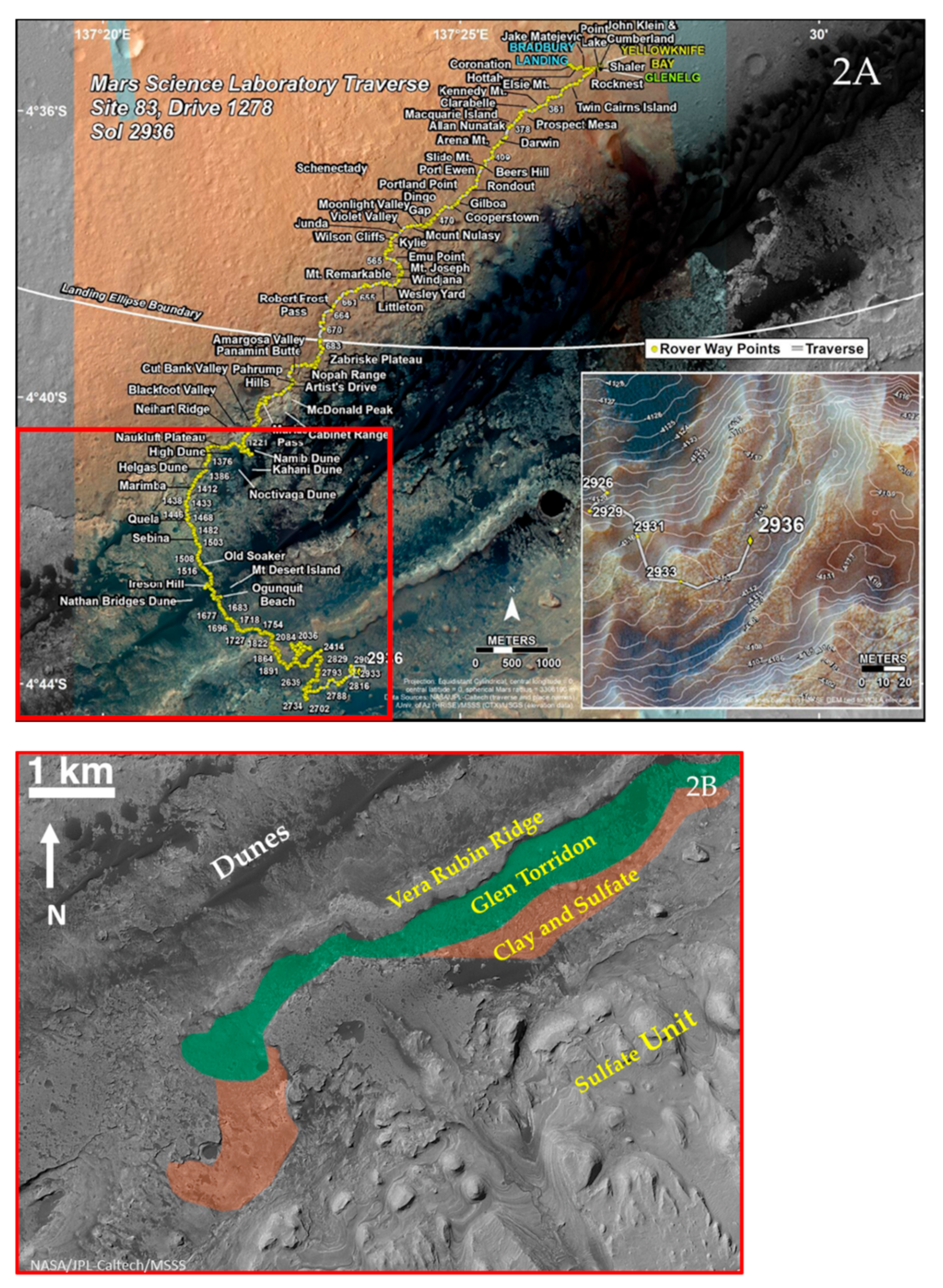 mars rover curiosity traverse map