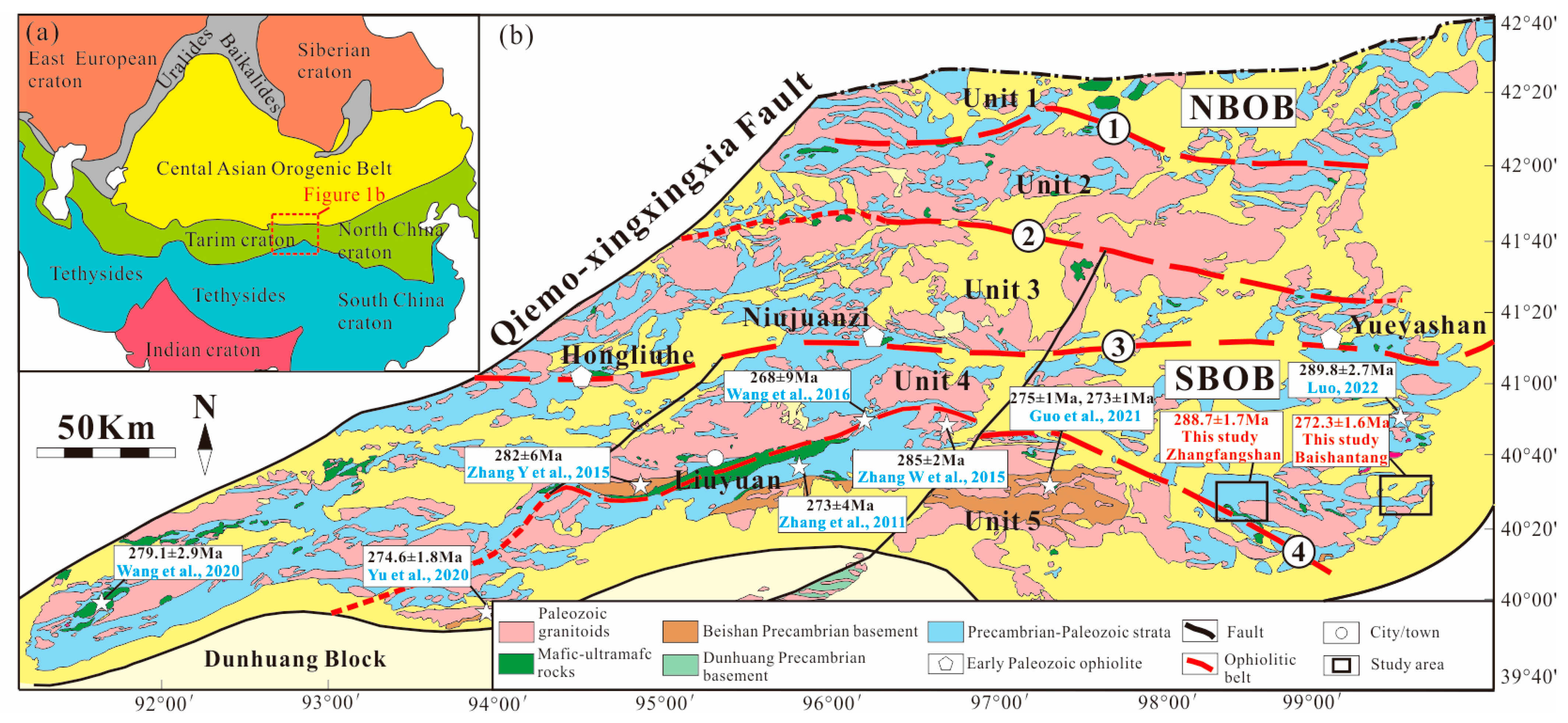 Simplified tectonic map of the Central Asian Orogenic Belt (CAOB