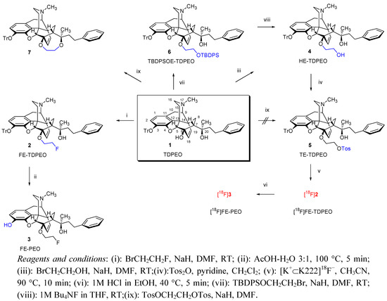 Molecules Free Full Text Design And Synthesis Of An 18f Labeled Version Of Phenylethyl Orvinol 18f Fe Peo For Pet Imaging Of Opioid Receptors Html