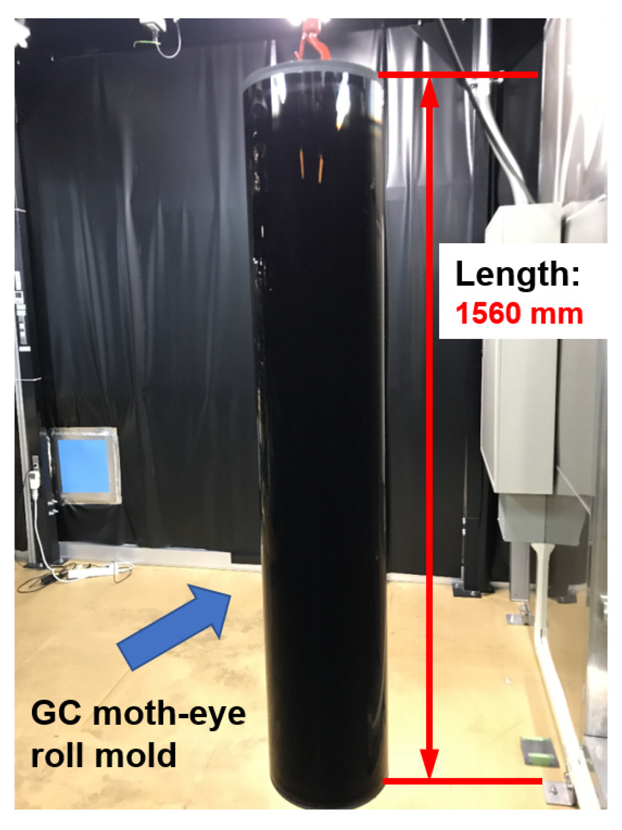 Nanomaterials | Free Full-Text | Large-Scale Moth-Eye-Structured Roll Mold  Fabrication Using Sputtered Glassy Carbon Layer and Transferred Moth-Eye  Film Characterization