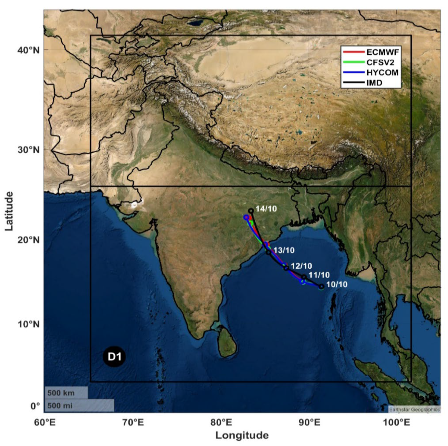 Oceans | Free Full-Text | Investigation of Ocean Sub-Surface Processes in  Tropical Cyclone Phailin Using a Coupled Modeling Framework: Sensitivity to  Ocean Conditions