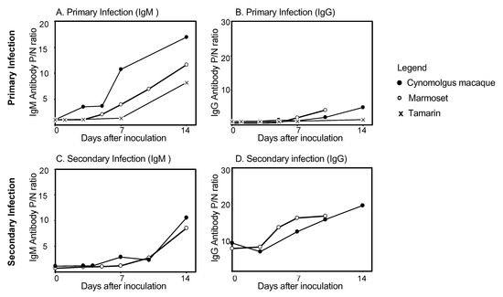 Pathogens Free Full Text Non Human Primate Models Of Dengue Virus Infection A Comparison Of Viremia Levels And Antibody Responses During Primary And Secondary Infection Among Old World And New World Monkeys