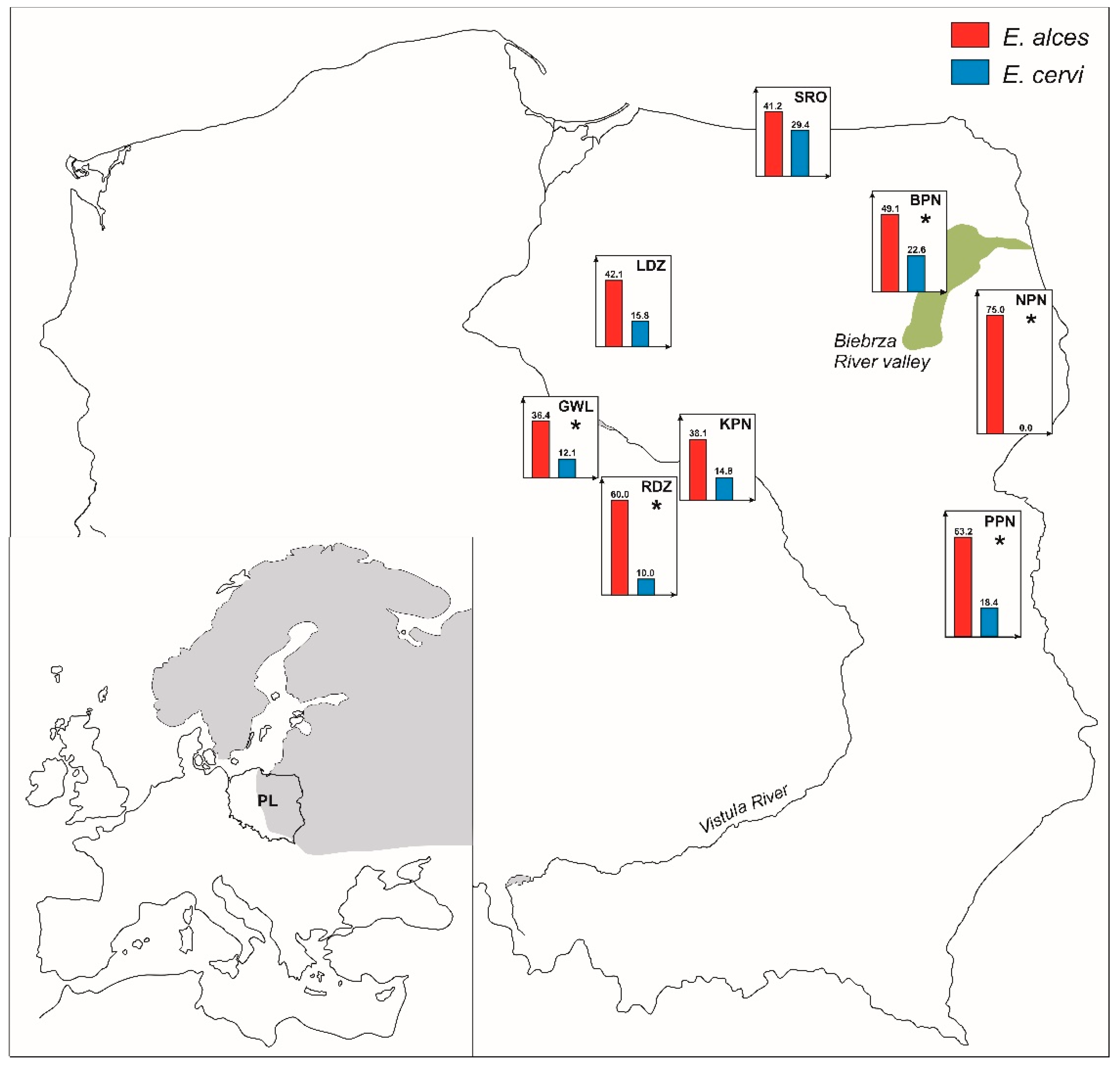 Distribution, prevalence and intensity of moose nose bot fly (Cephenemyia  ulrichii) larvae in moose (Alces alces) from Norway - ScienceDirect