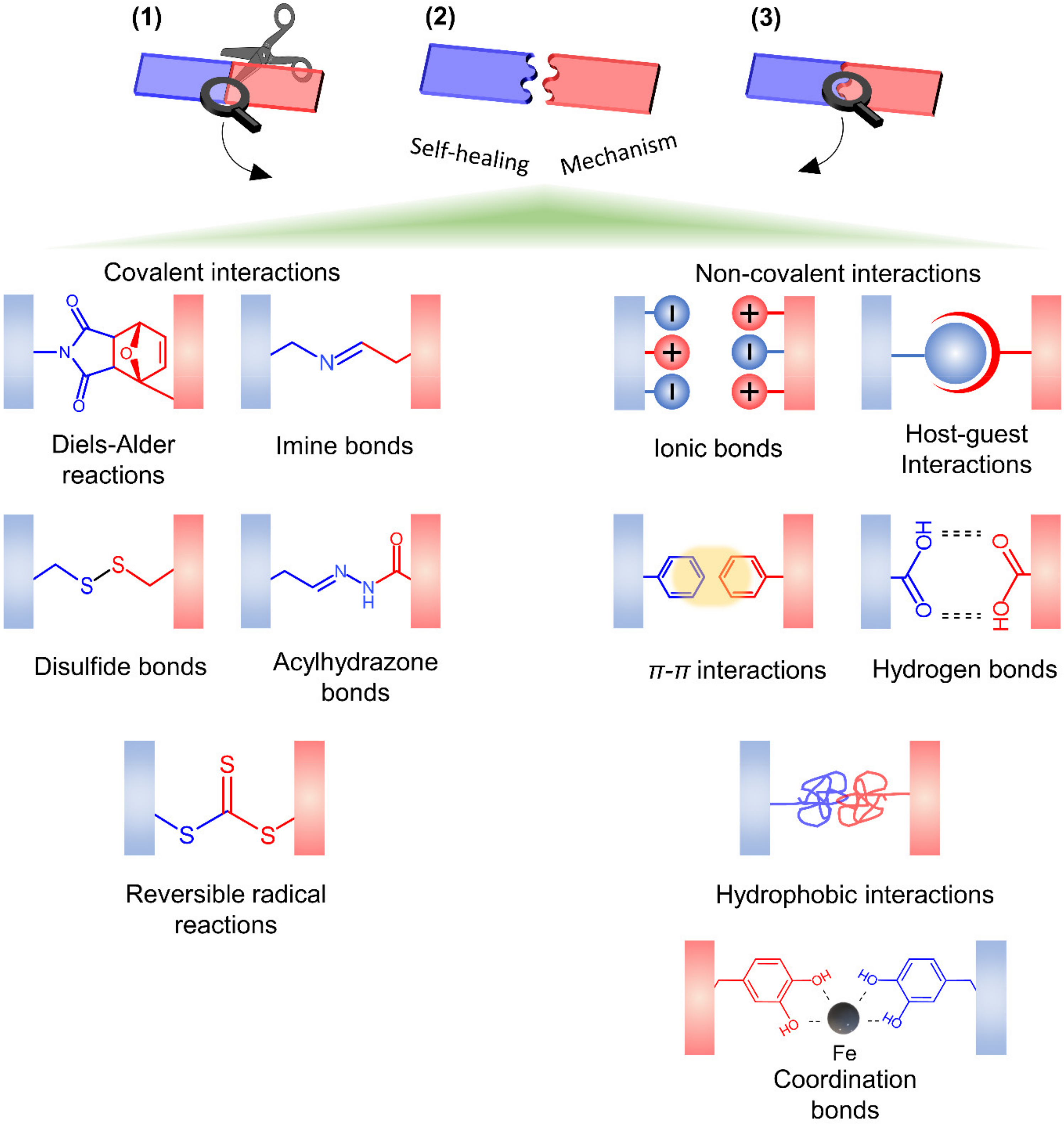 Ultrarobust, tough and highly stretchable self-healing materials