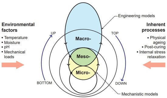 Modeling of smart polymer materials at the microscale, mesoscale and