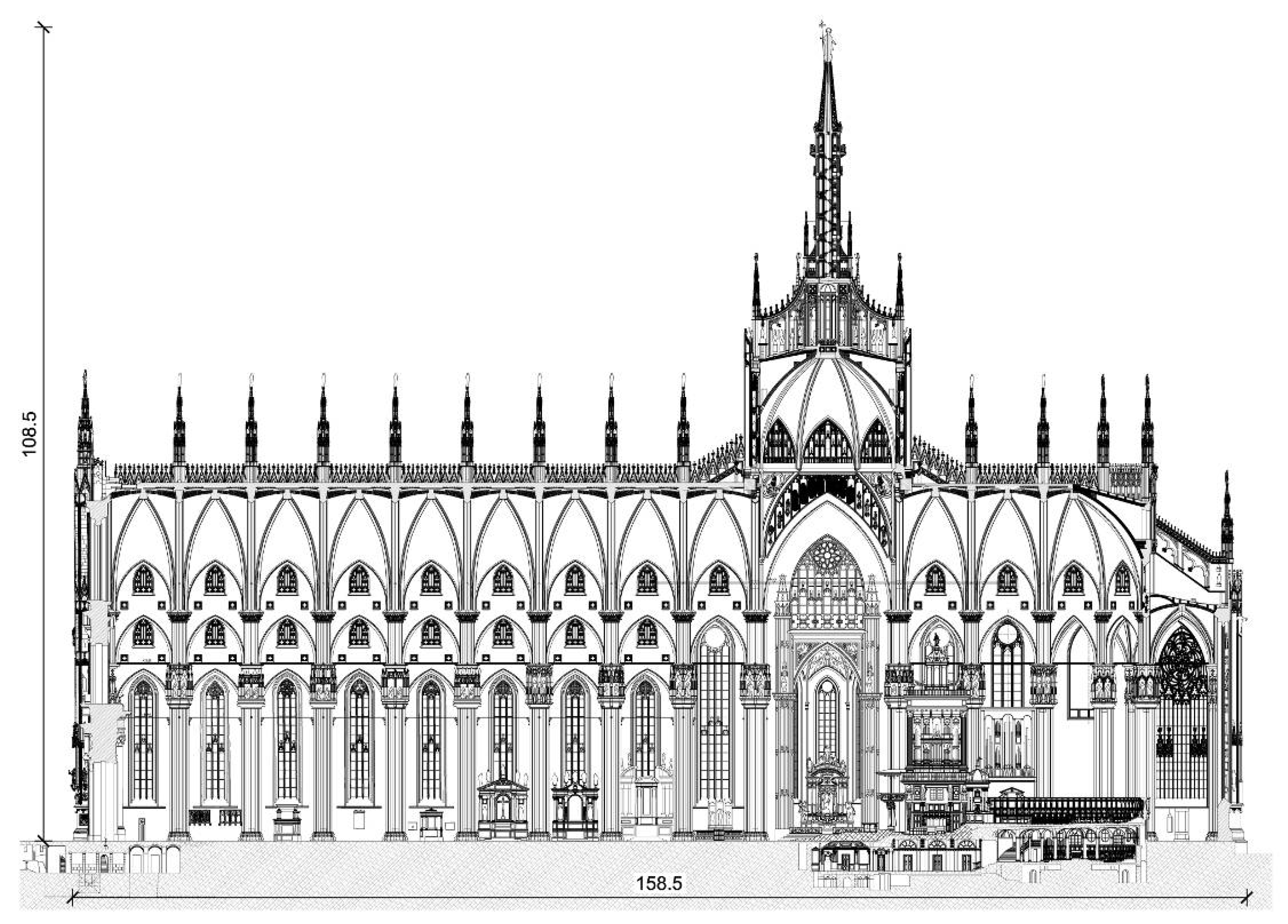 Sketch of the Cathedral of Milan Isolated Stock Vector  Illustration of  building draw 41745338