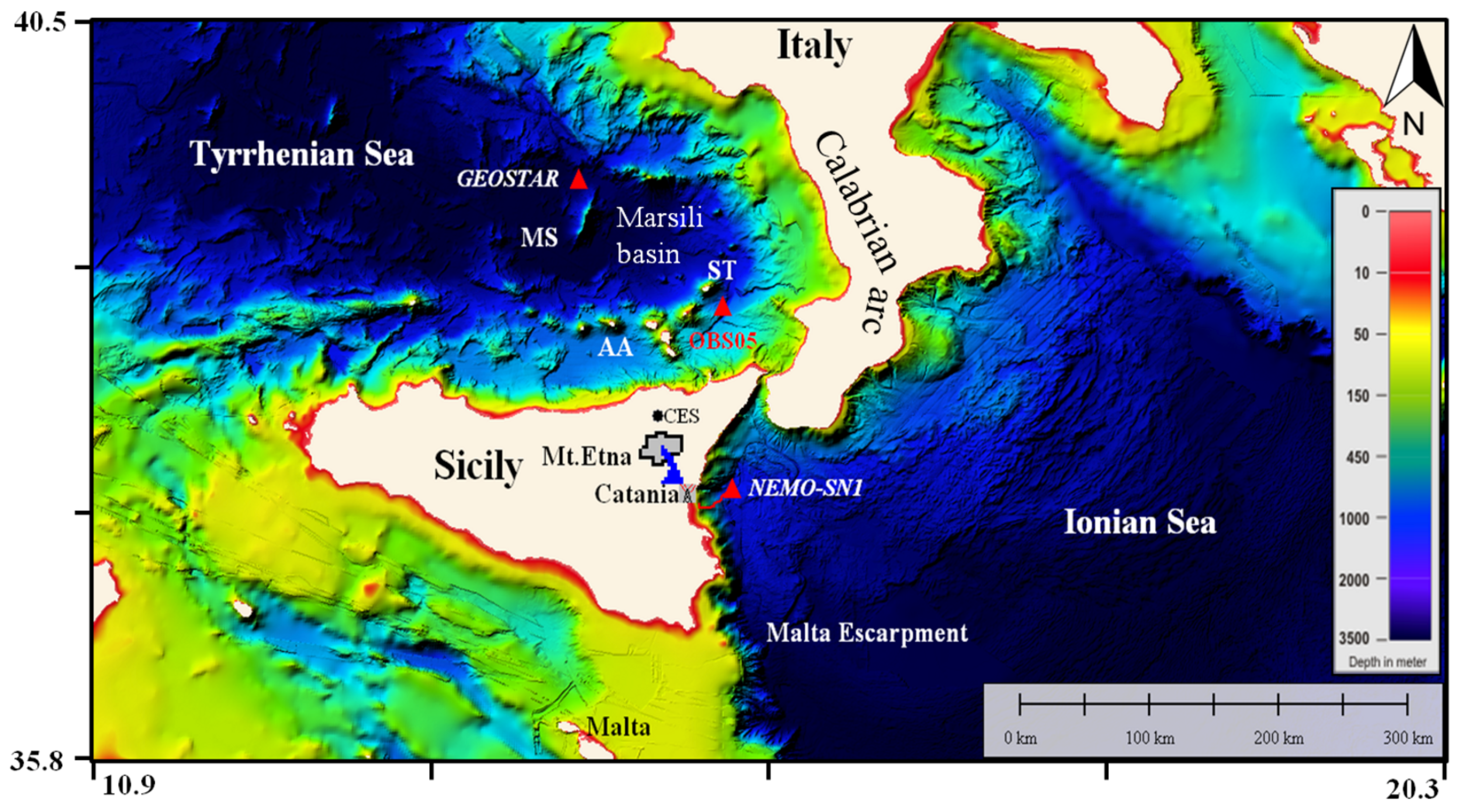 Тирренское море глубина