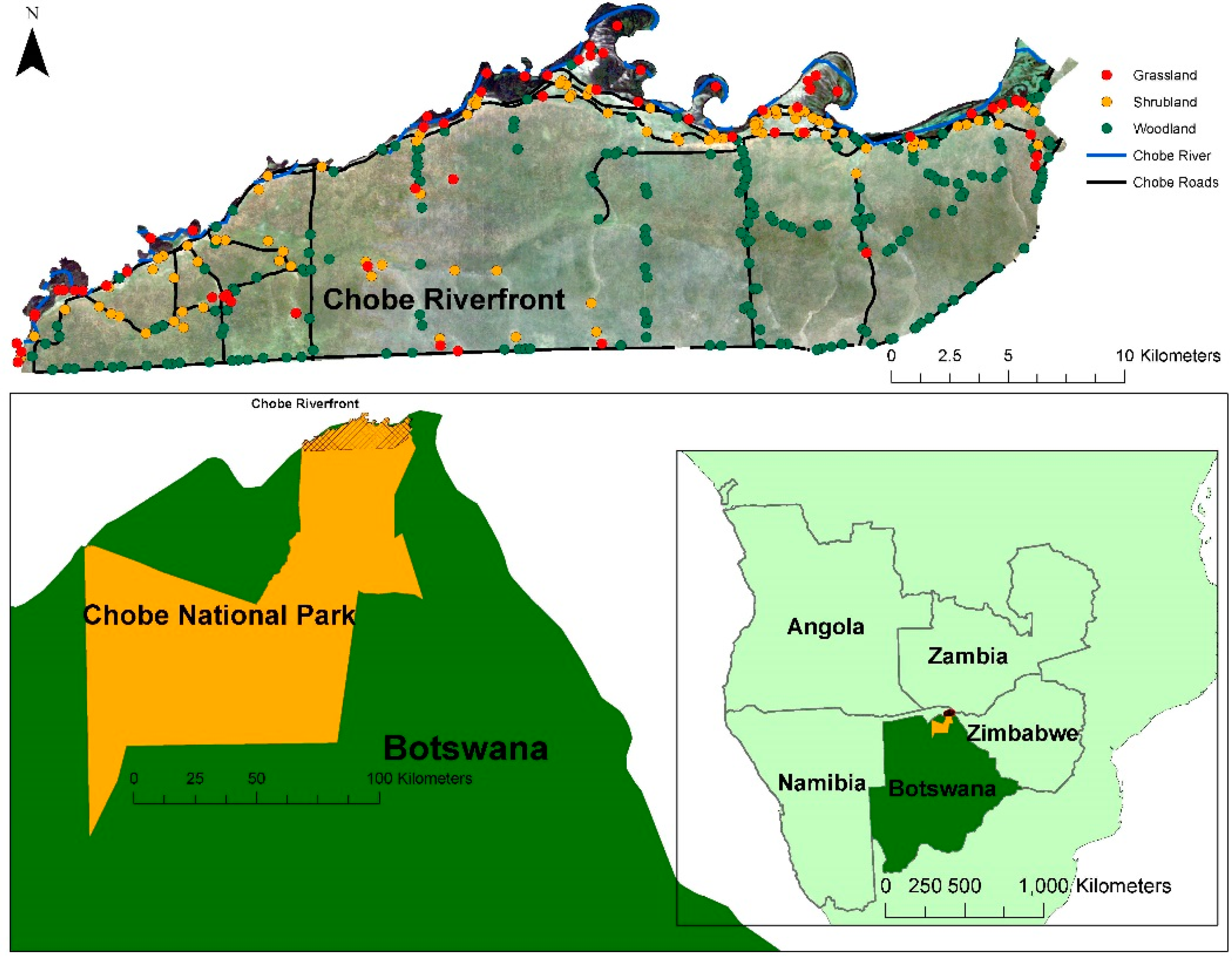 Remote Sensing | Free Full-Text | Utilizing Multiple Lines of Evidence to  Determine Landscape Degradation within Protected Area Landscapes: A Case  Study of Chobe National Park, Botswana from 1982 to 2011 | HTML