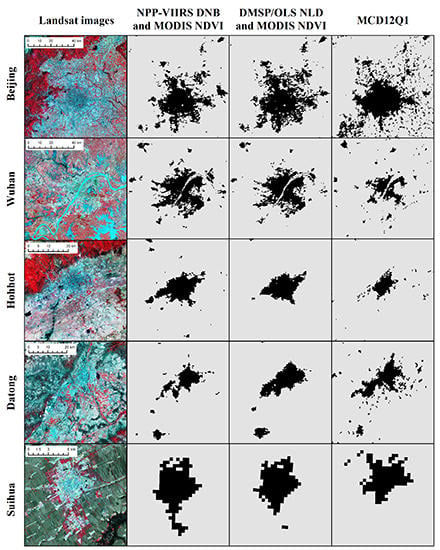 Remote Sensing Free Full Text Mapping Regional Urban Extent Using Npp Viirs Dnb And Modis