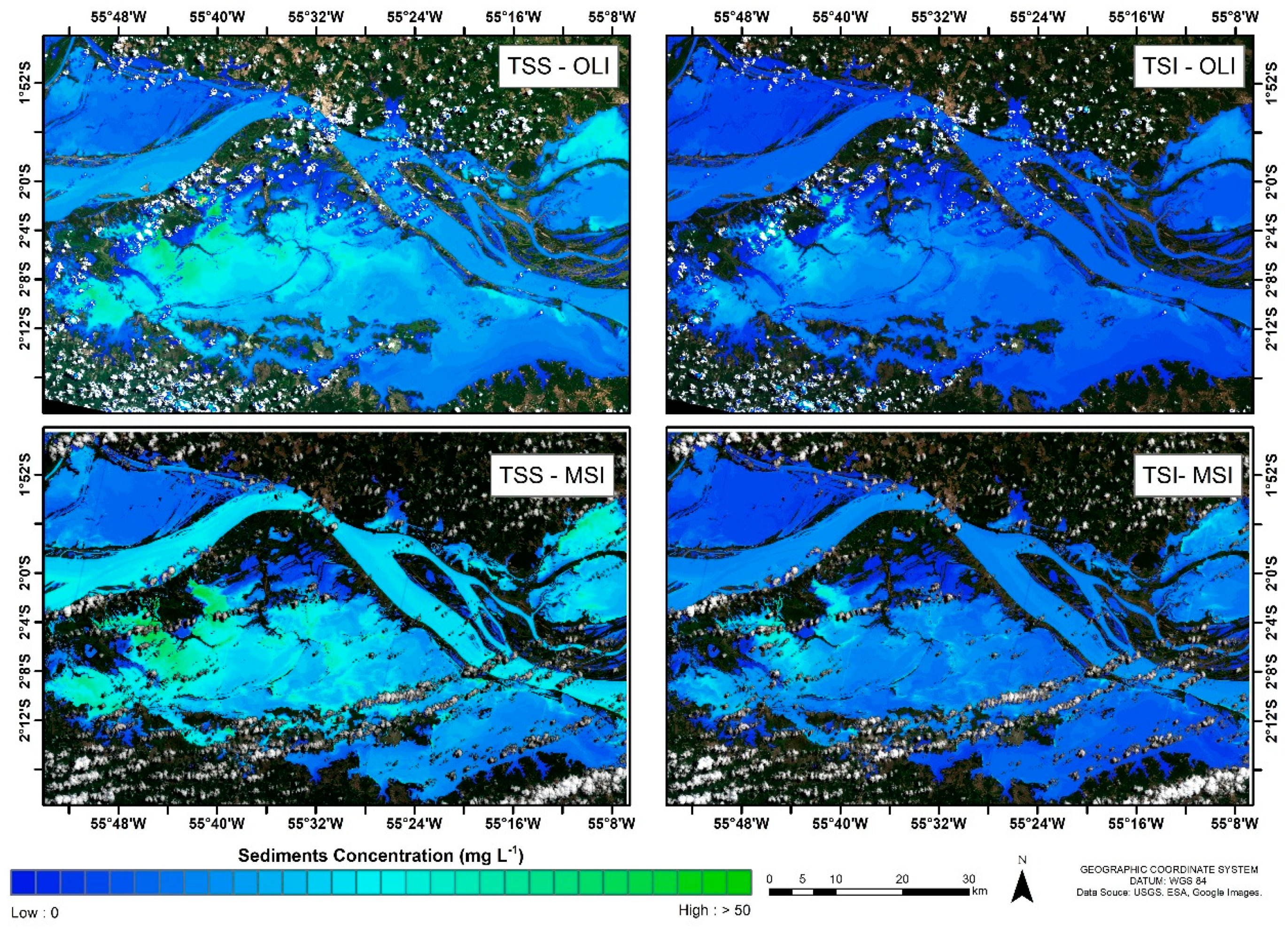 Remote Sensing | Free Full-Text | Retrieving Total and Inorganic Suspended  Sediments in Amazon Floodplain Lakes: A Multisensor Approach
