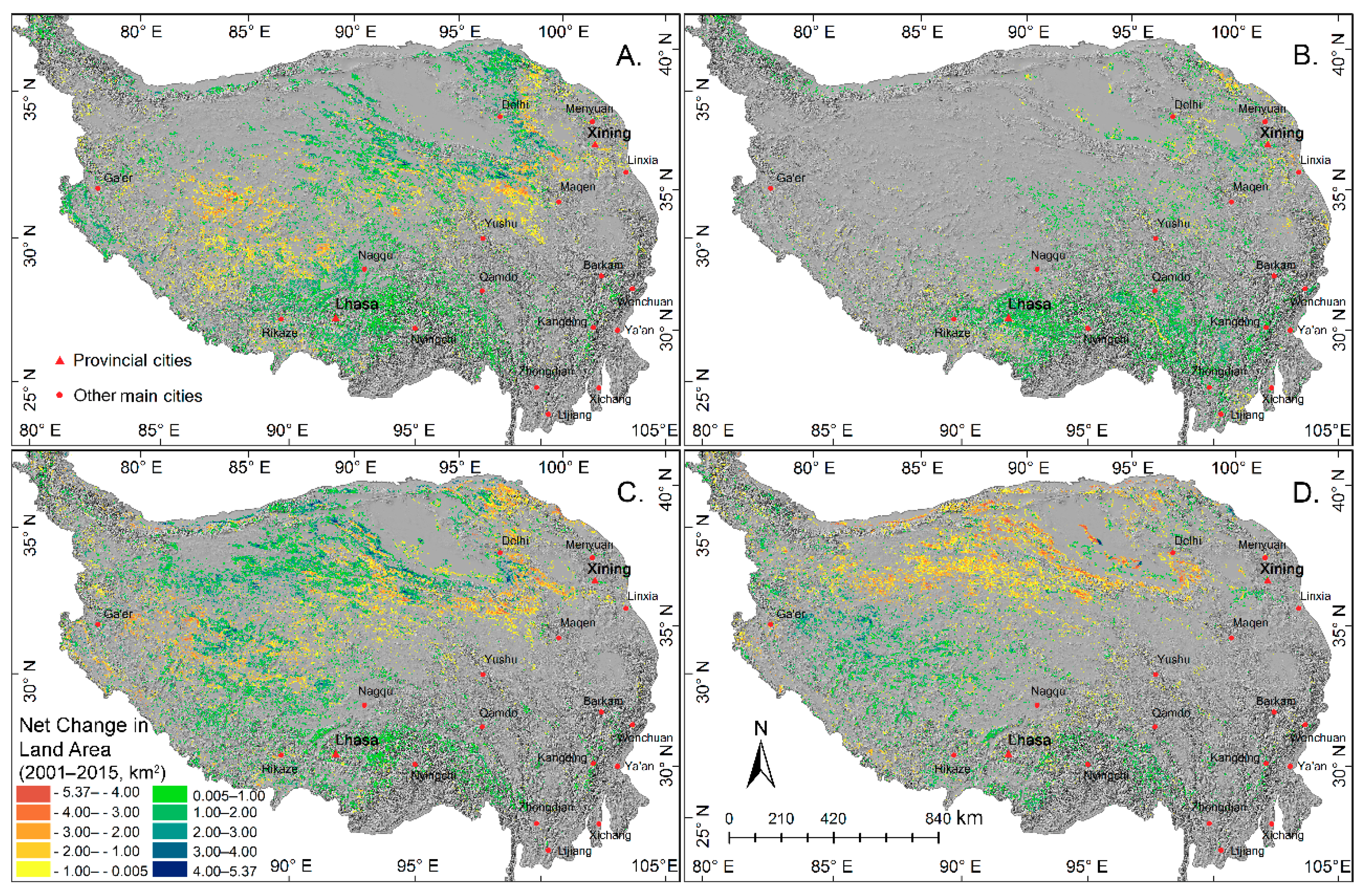 Remote Sensing | Free Full-Text | Quantifying Trends of Land Change in  Qinghai-Tibet Plateau during 2001–2015