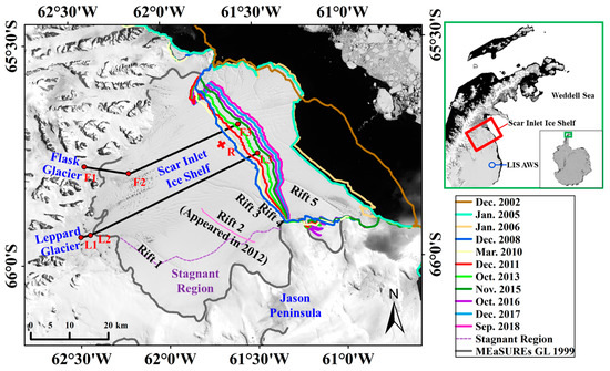 Remote Sensing Free Full Text Evolving Instability Of The Scar Inlet Ice Shelf Based On Sequential Landsat Images Spanning 05 18 Html