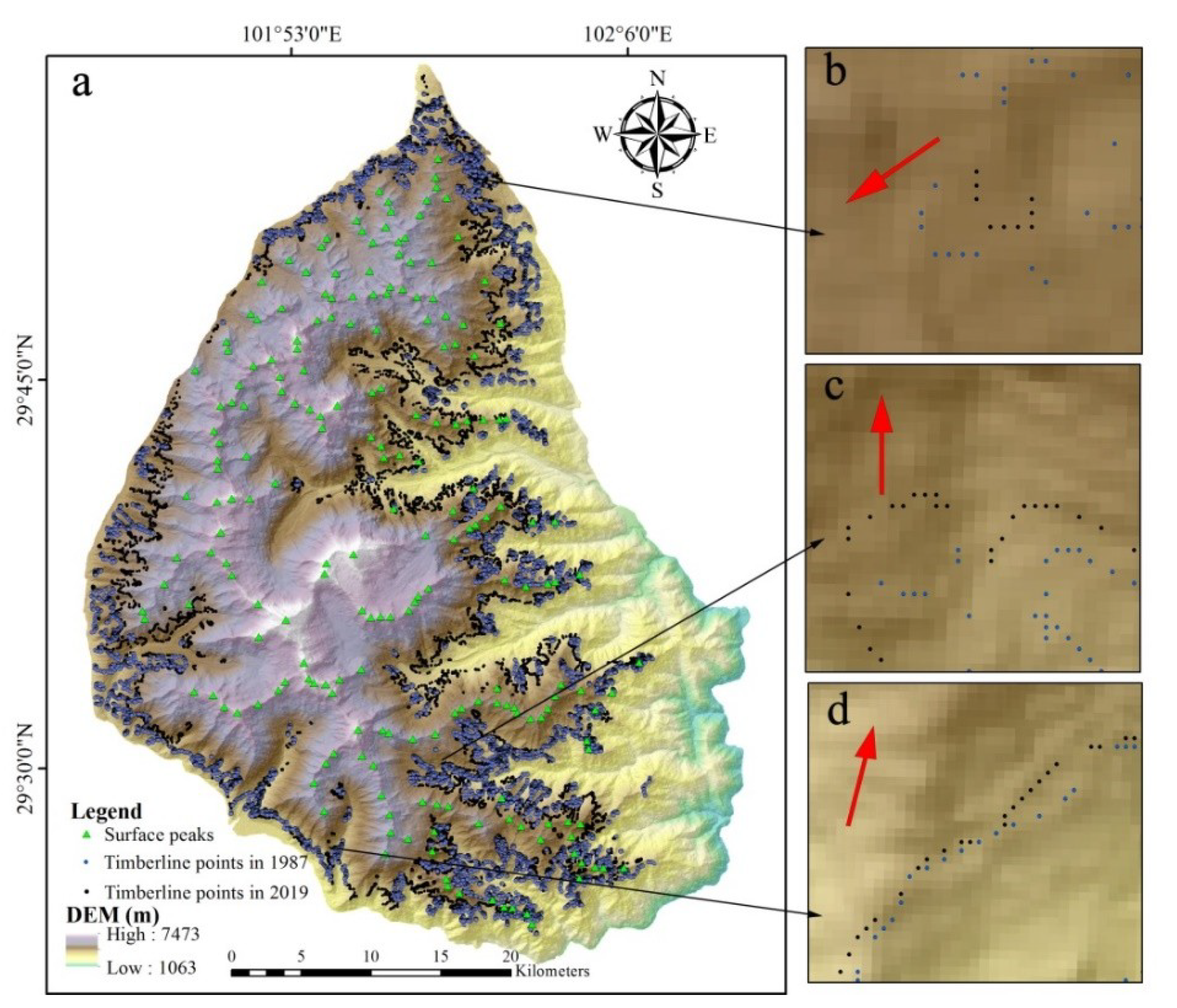 Remote Sensing Free Full Text Dynamics And Drivers Of The Alpine Timberline On Gongga Mountain Of Tibetan Plateau Adopted From The Otsu Method On Google Earth Engine Html