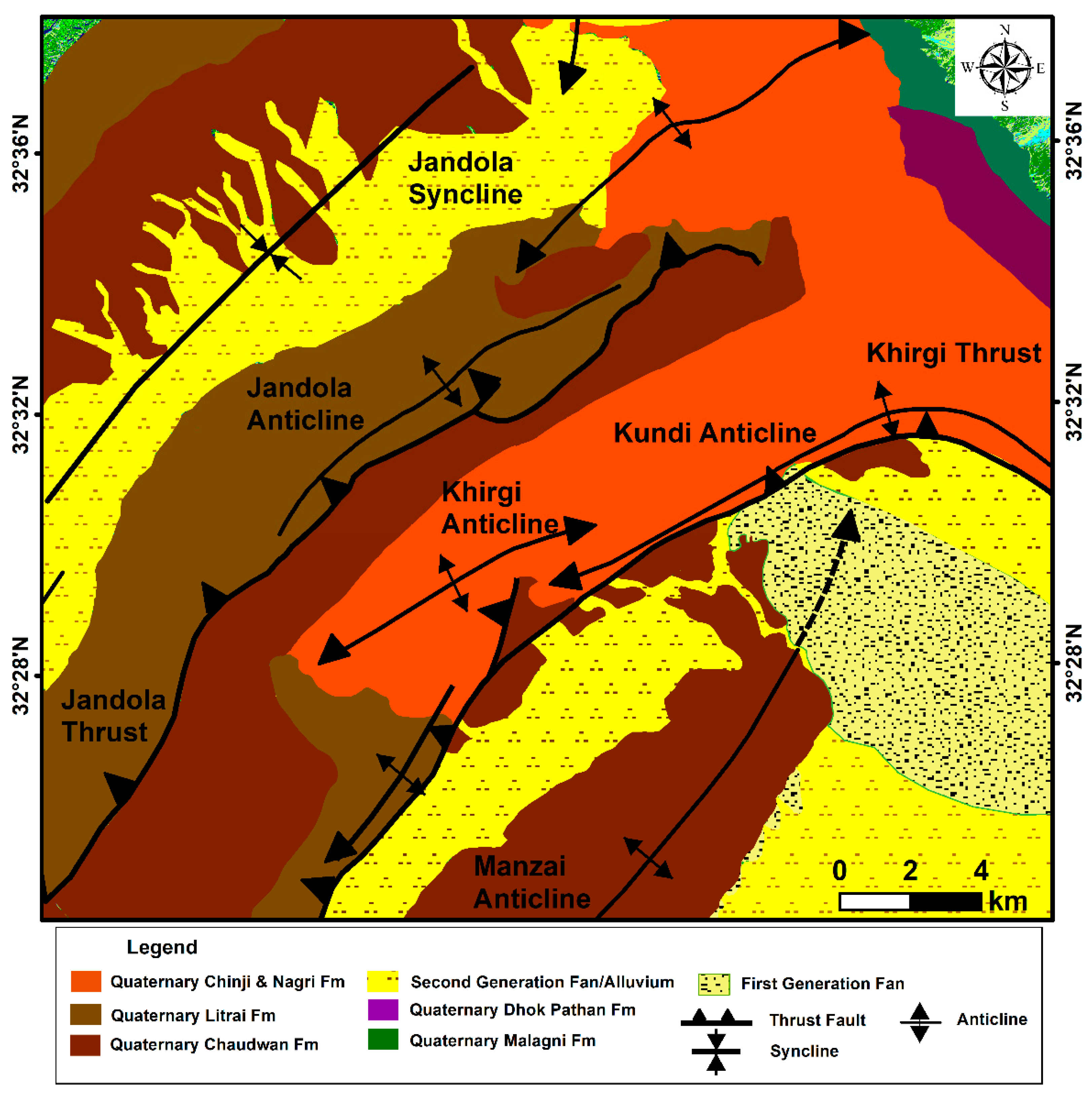 Remote Sensing Free Full Text Active Tectonics Of The Frontal Himalayas An Example From The Manzai Ranges In The Recess Setting Western Pakistan