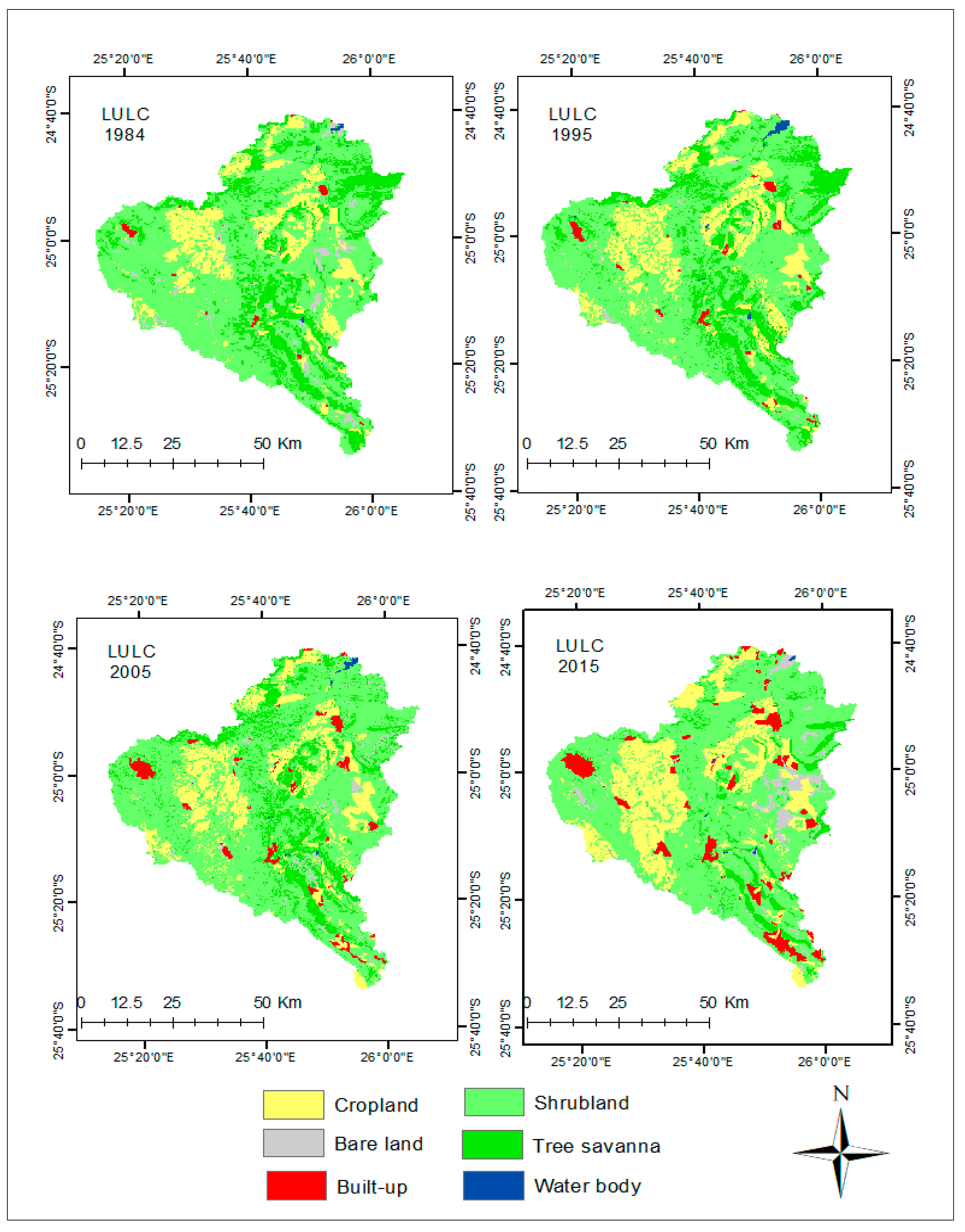 Remote Sensing | Free Full-Text | Analysis of the Future Land Use Land  Cover Changes in the Gaborone Dam Catchment Using CA-Markov Model:  Implications on Water Resources | HTML