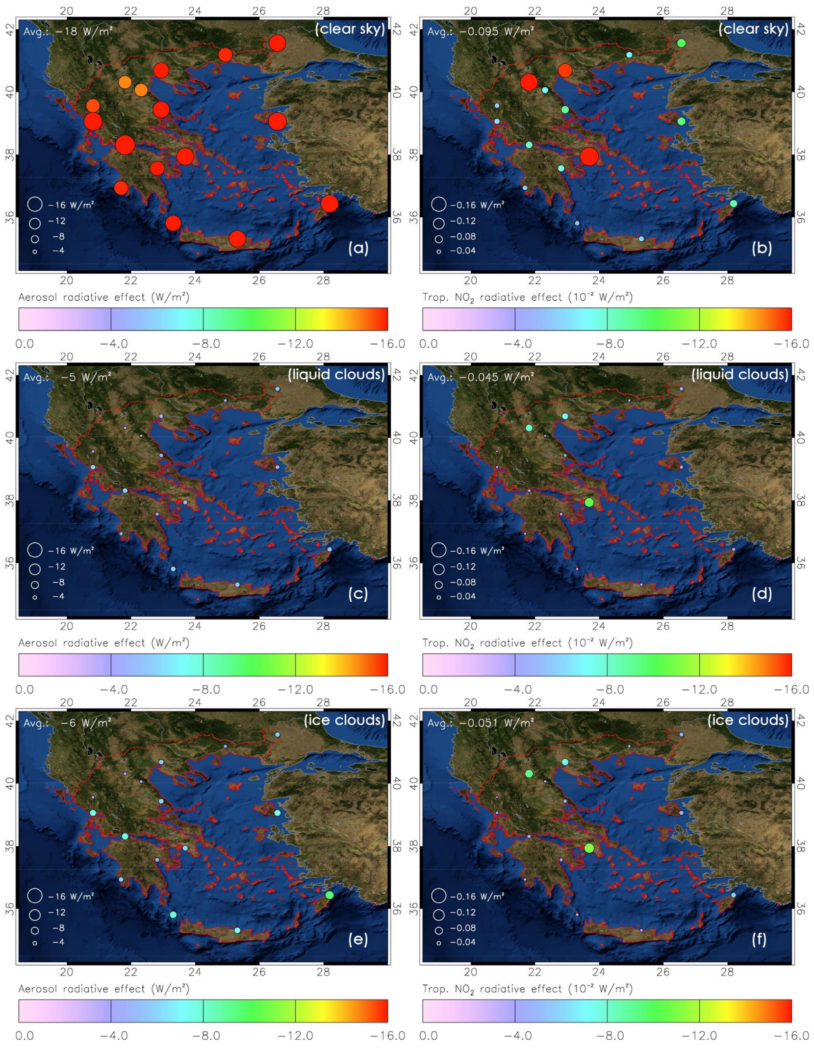 Remote Sensing | Free Full-Text | Effect of Aerosols, Tropospheric NO2 and  Clouds on Surface Solar Radiation over the Eastern Mediterranean (Greece)