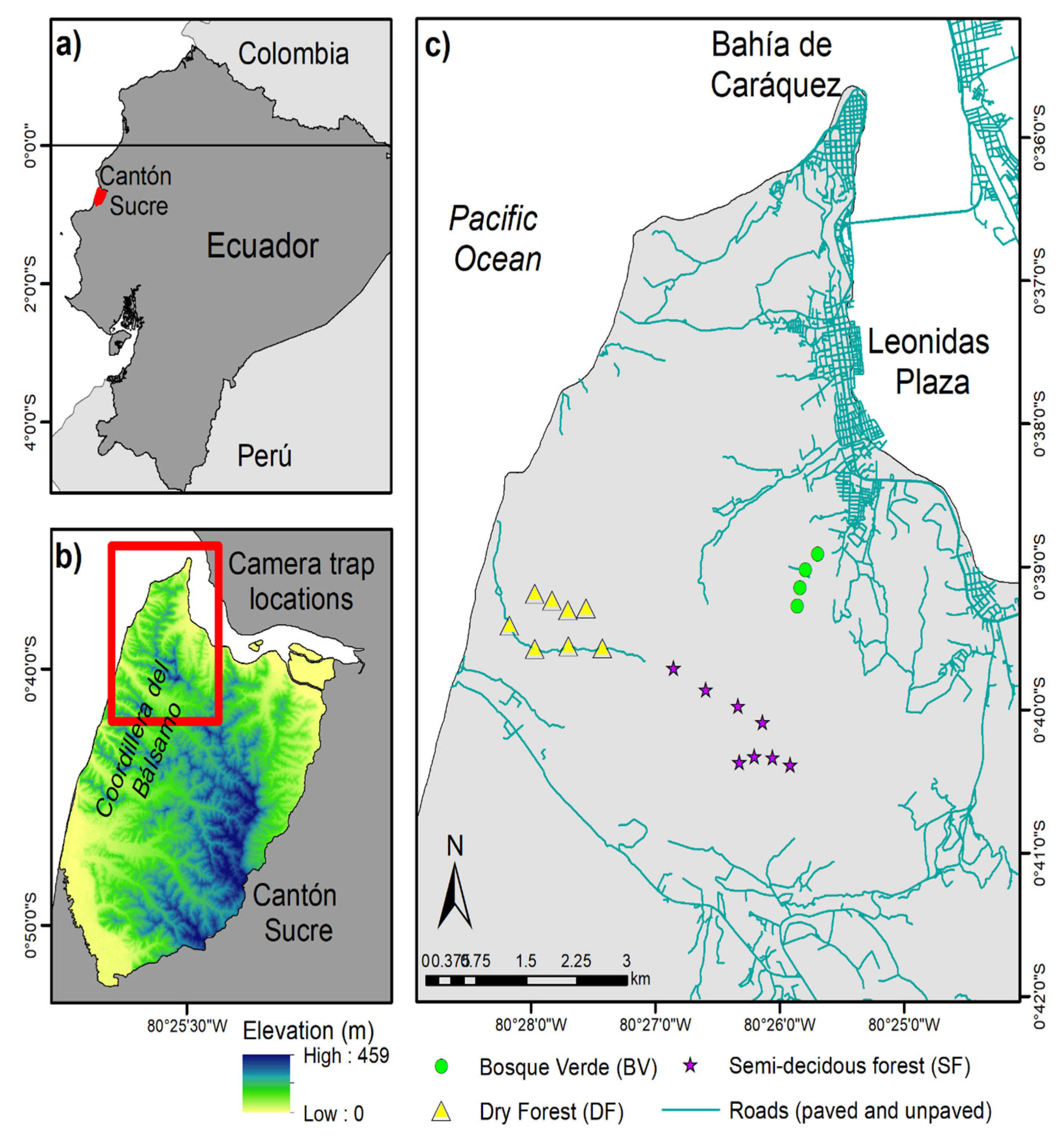Remote Sensing | Free Full-Text | Landscape Structure and Seasonality:  Effects on Wildlife Species Richness and Occupancy in a Fragmented Dry  Forest in Coastal Ecuador | HTML