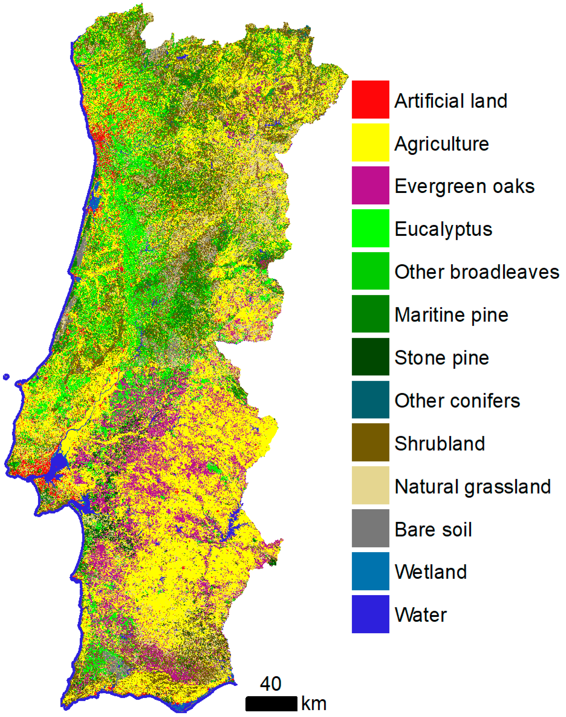 Portugal Land Use map