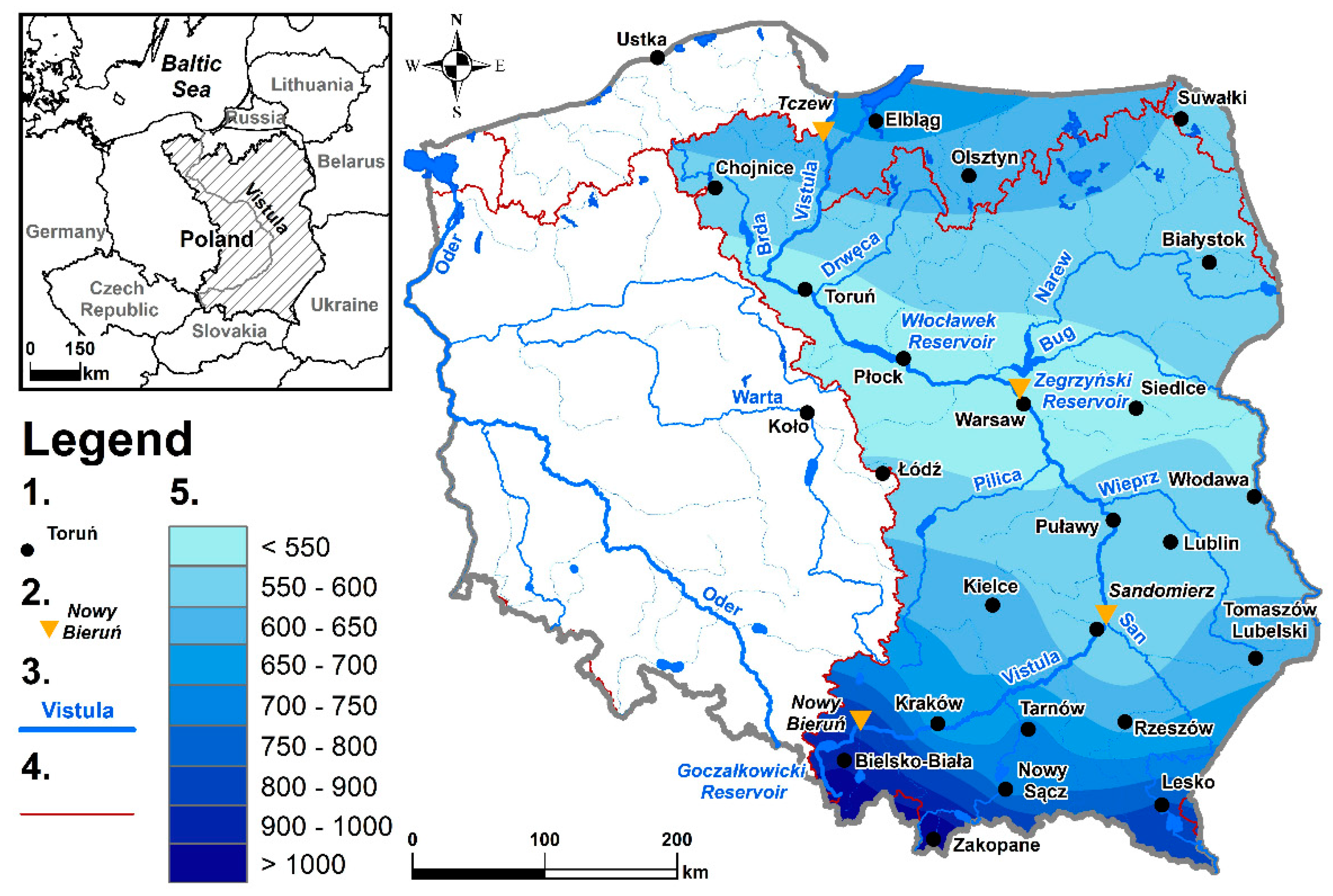 Resources | Free Full-Text | Variability of Air Temperature, Precipitation  and Outflows in the Vistula Basin (Poland)