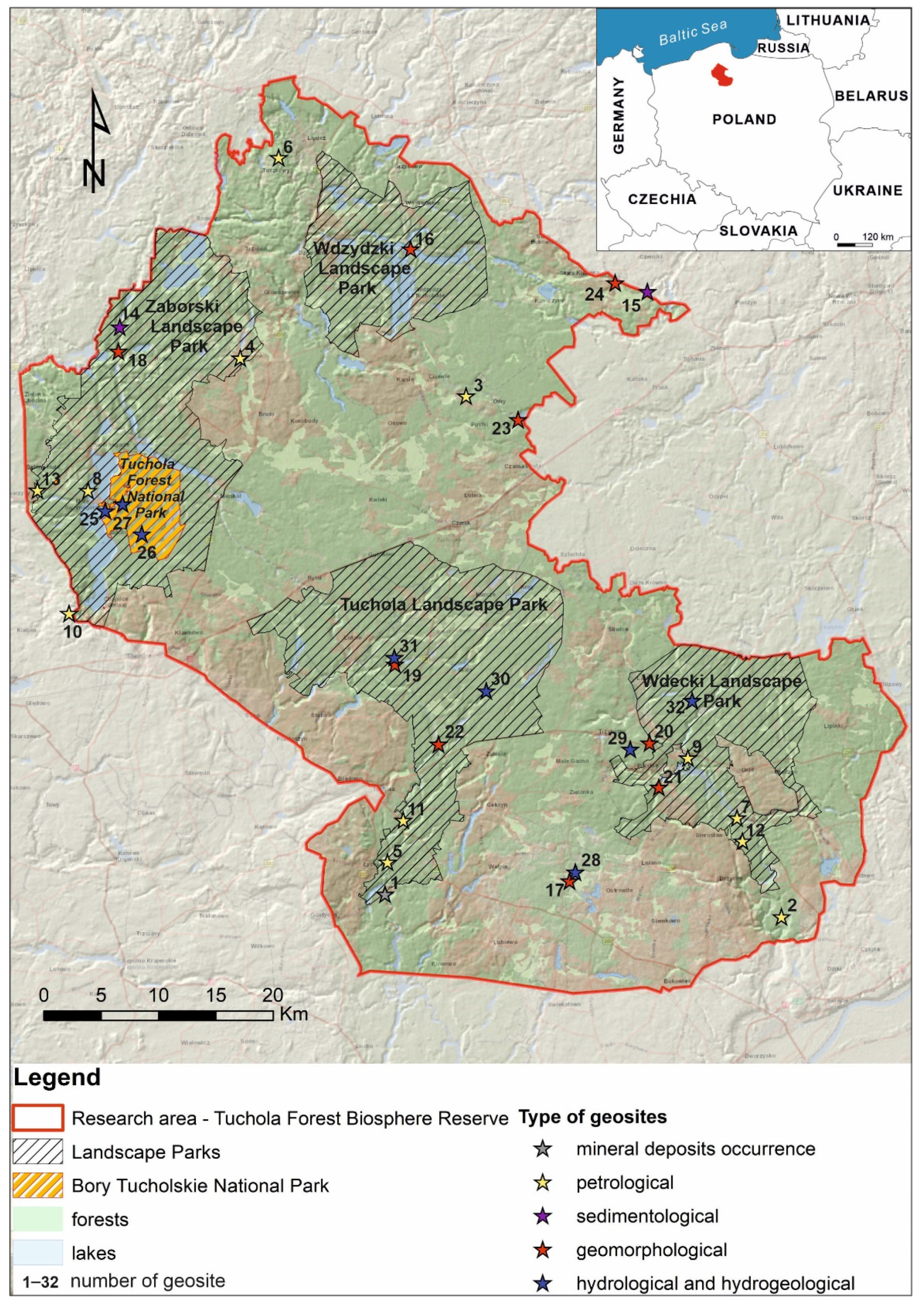 Resources | Free Full-Text | Geoturist Evaluation of Geosites in the  Tuchola Forest Biosphere Reserve (N Poland)