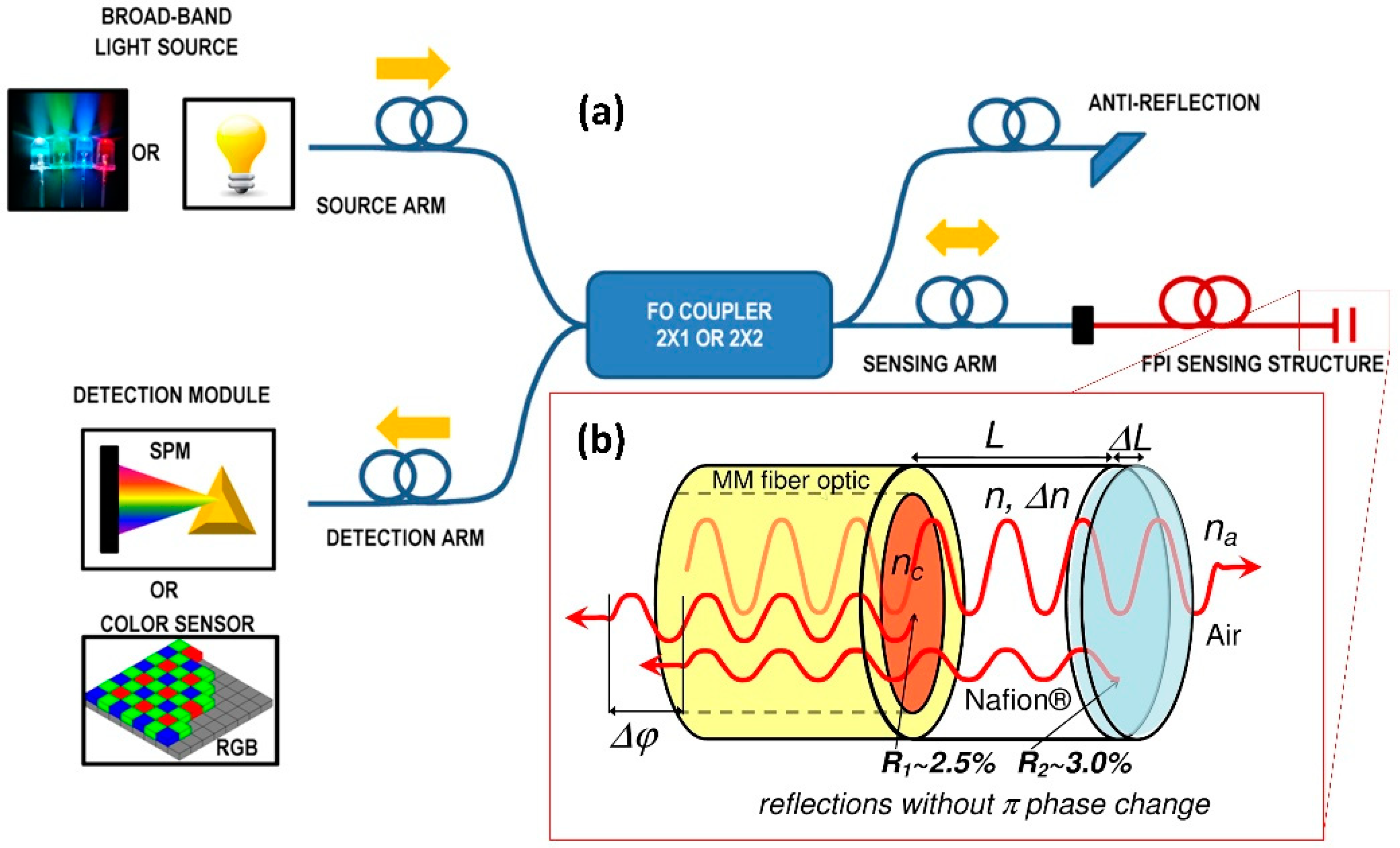 Sensors | Free Full-Text | Low-Coherence Interferometric Fiber Optic Sensor  for Humidity Monitoring Based on Nafion® Thin Film