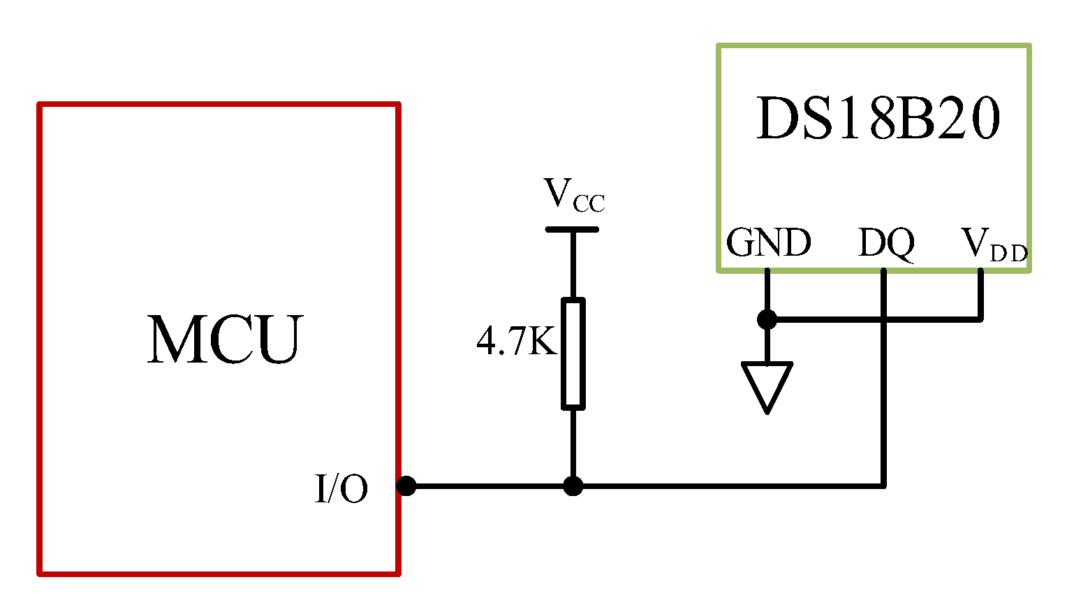 Принципиальная схема ds18b20