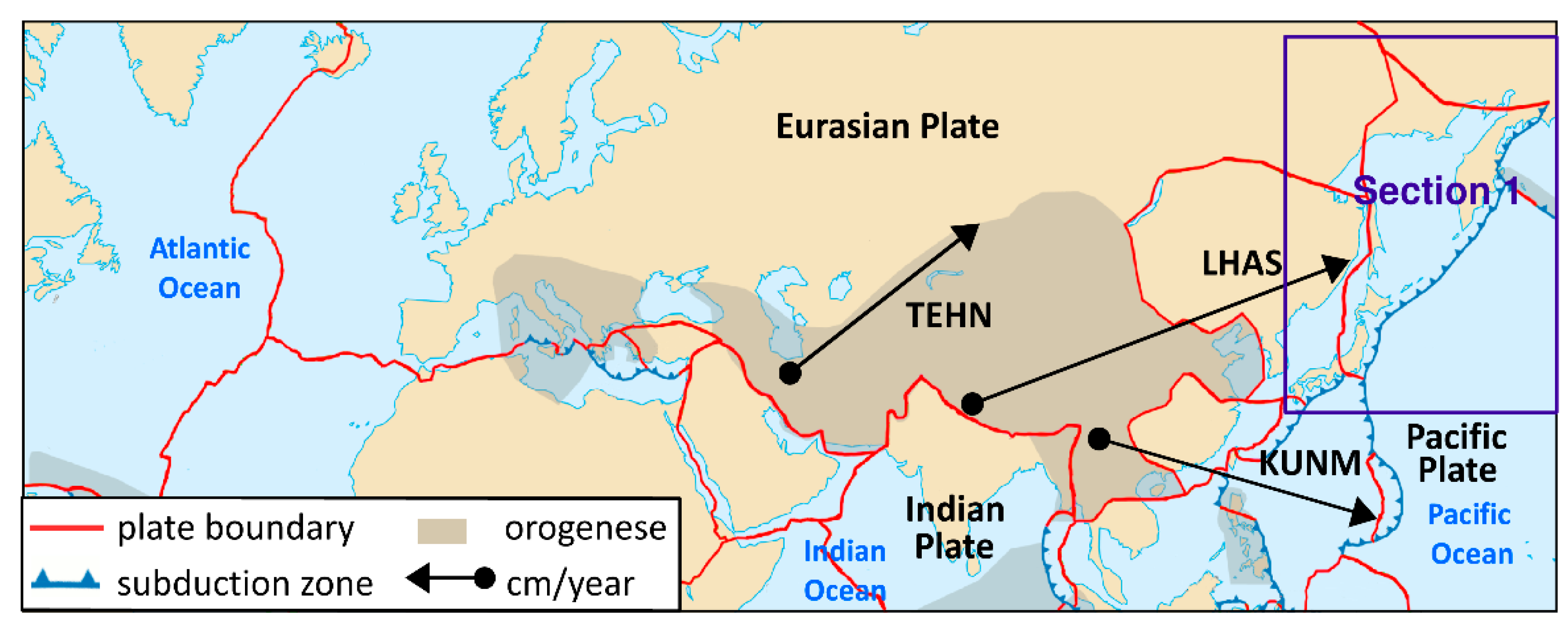 Sensors | Free Full-Text | An Analysis of the Eurasian Tectonic Plate  Motion Parameters Based on GNSS Stations Positions in ITRF2014
