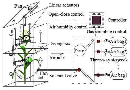 Chamber to measure convective CO2 fluxes from ant nest vents. Sensors