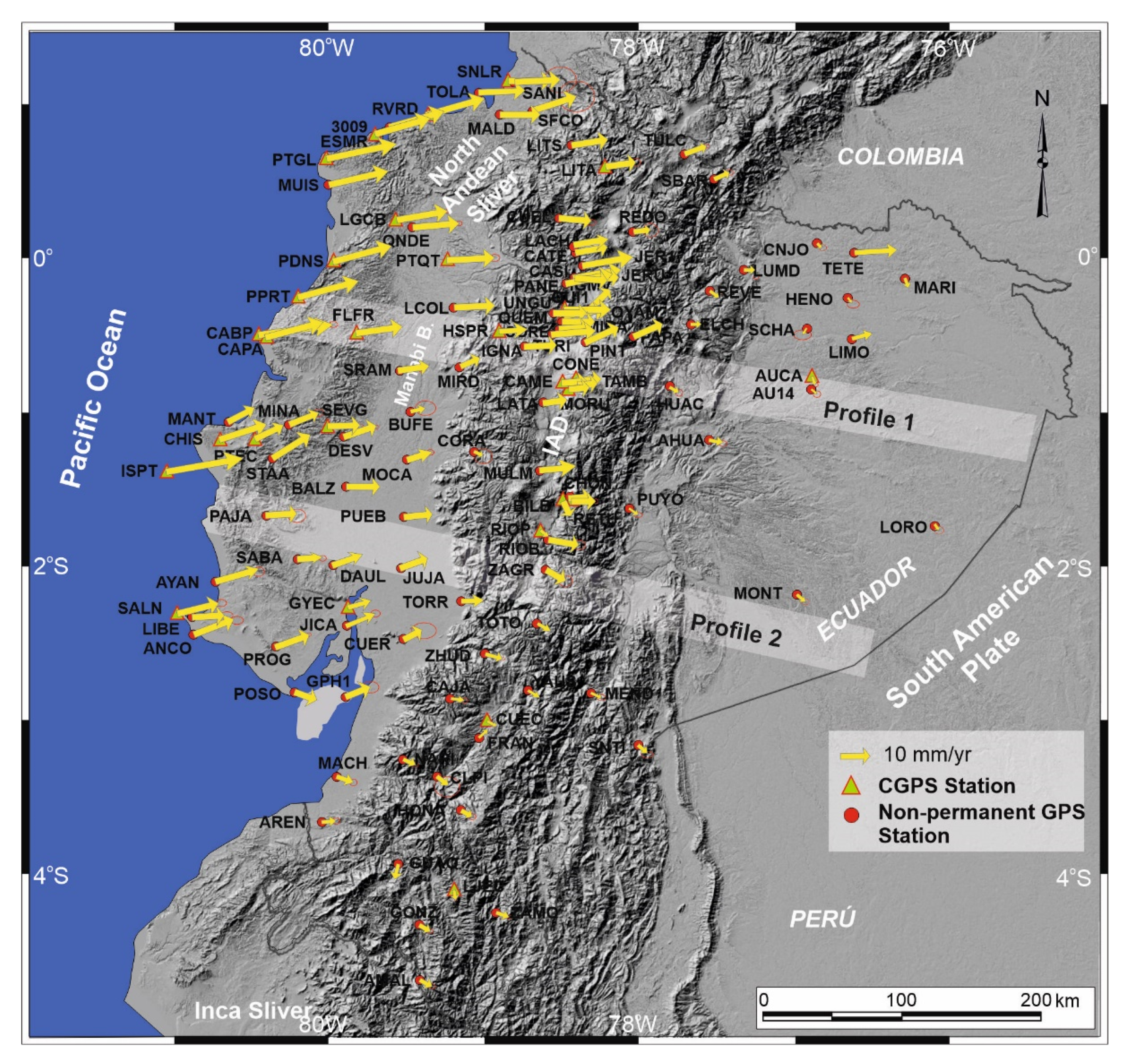Sensors | Free Full-Text | GNSS Constraints to Active Tectonic Deformations  of the South American Continental Margin in Ecuador | HTML