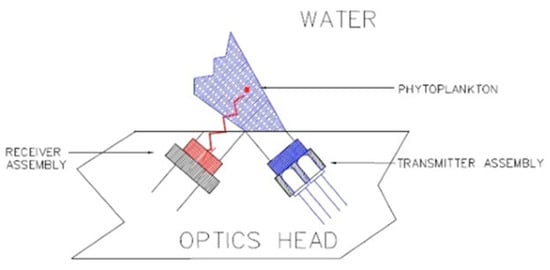 Changes in chlorophyll a fluorescence in transmitter and receiver