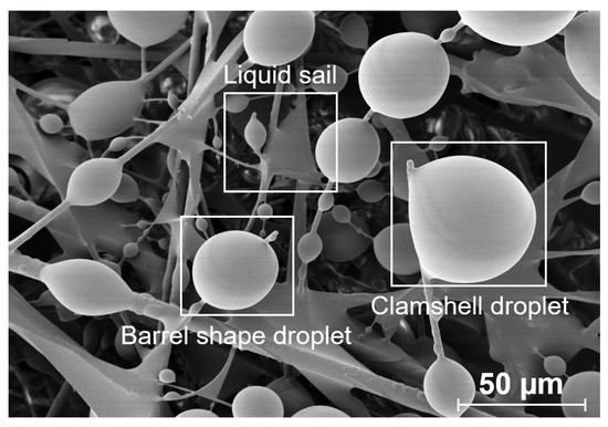 SEM image of a filter material (upstream view) consisting of 80 wt.%