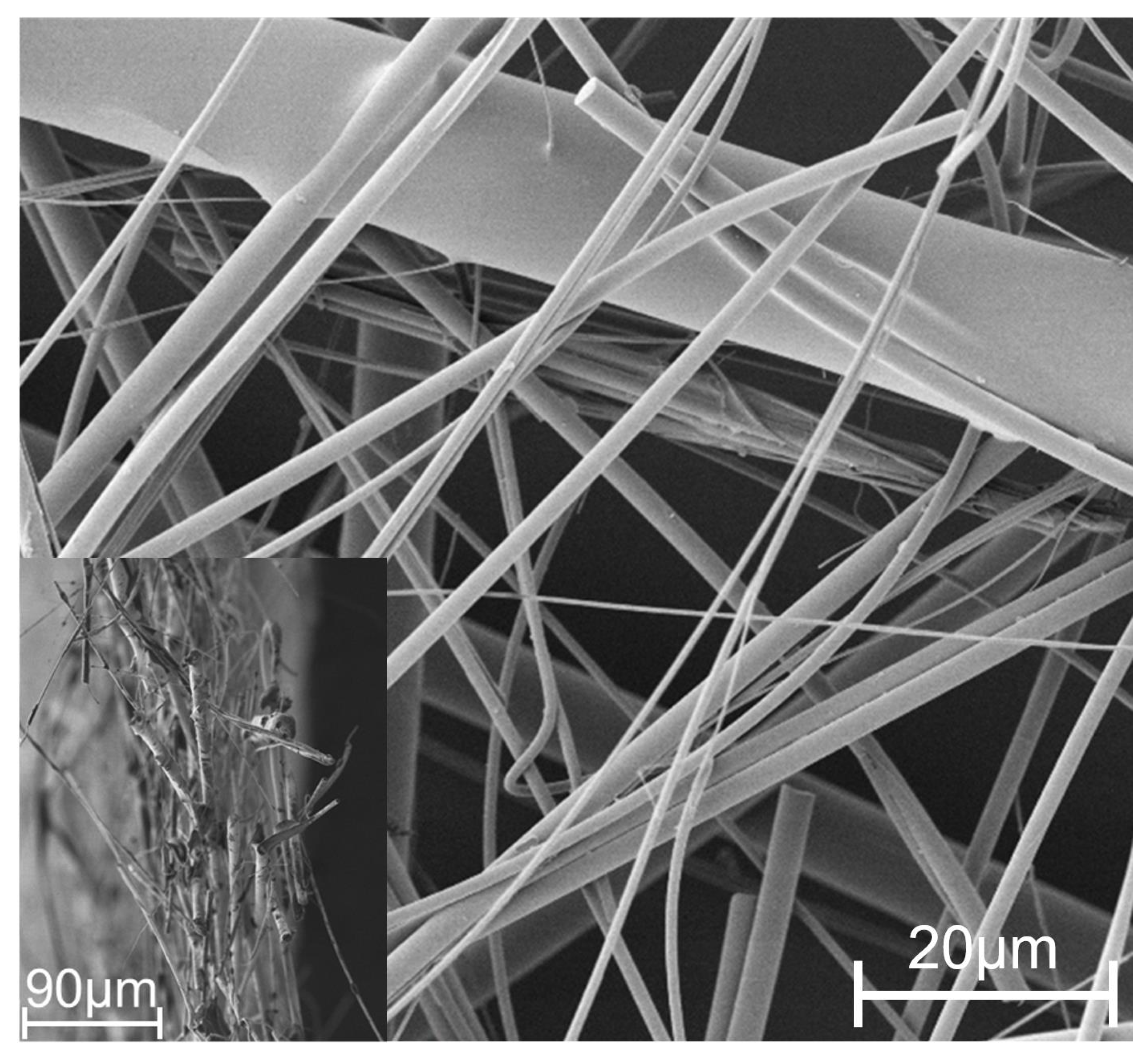SEM image of a filter material (upstream view) consisting of 80 wt.%
